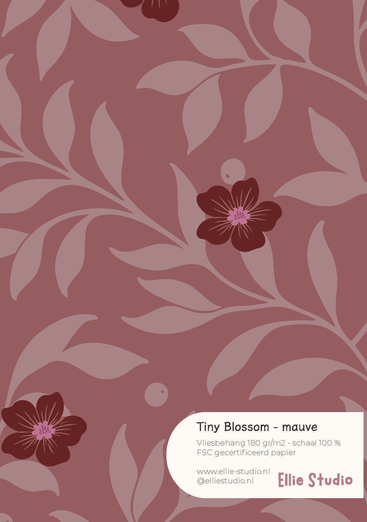 Behangstaal Tiny Blossom - mauve