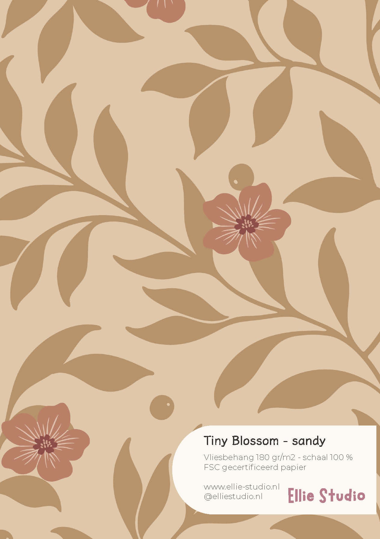 Behangstaal Tiny Blossom - sandy