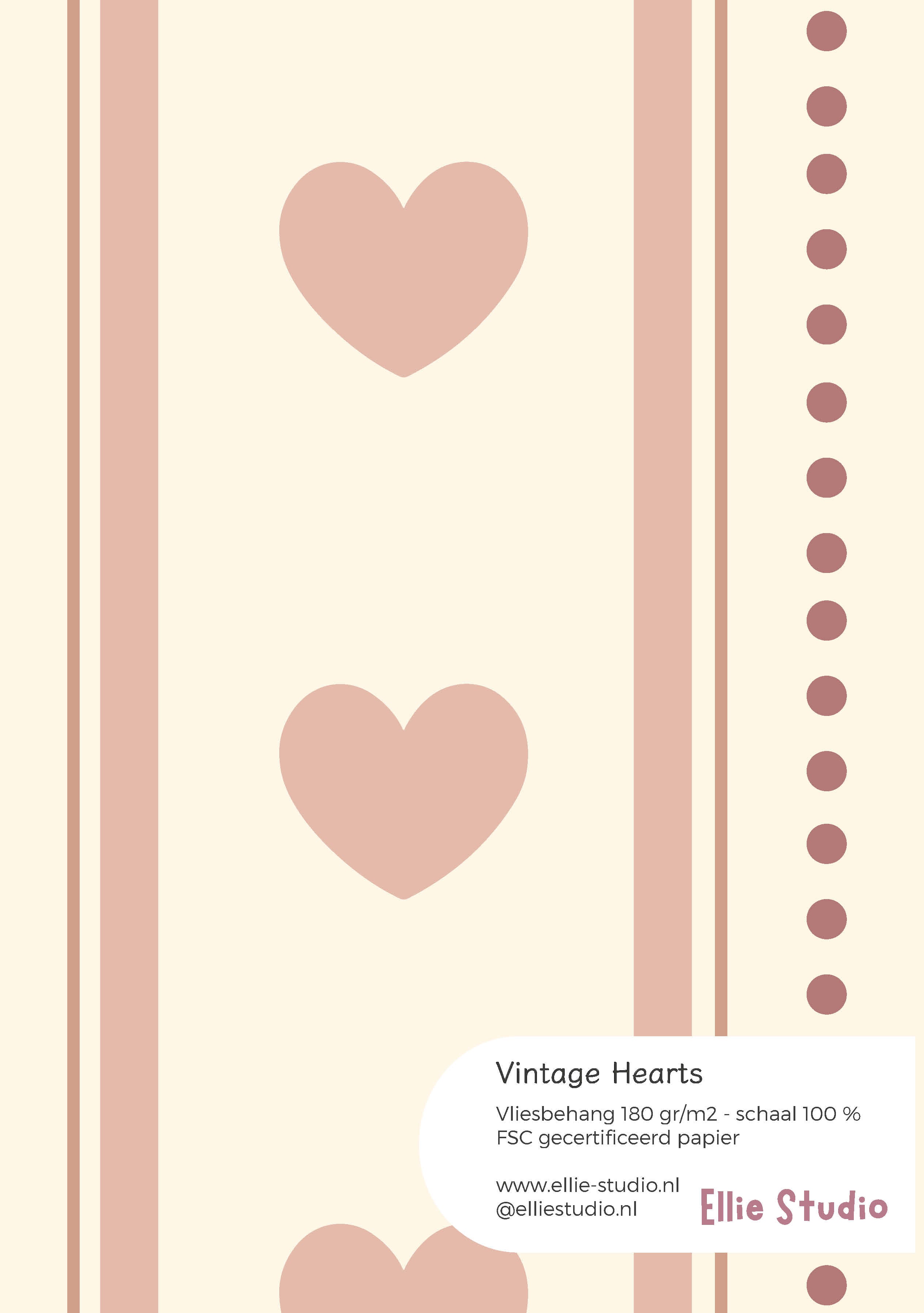 Behangstaal Vintage Hearts