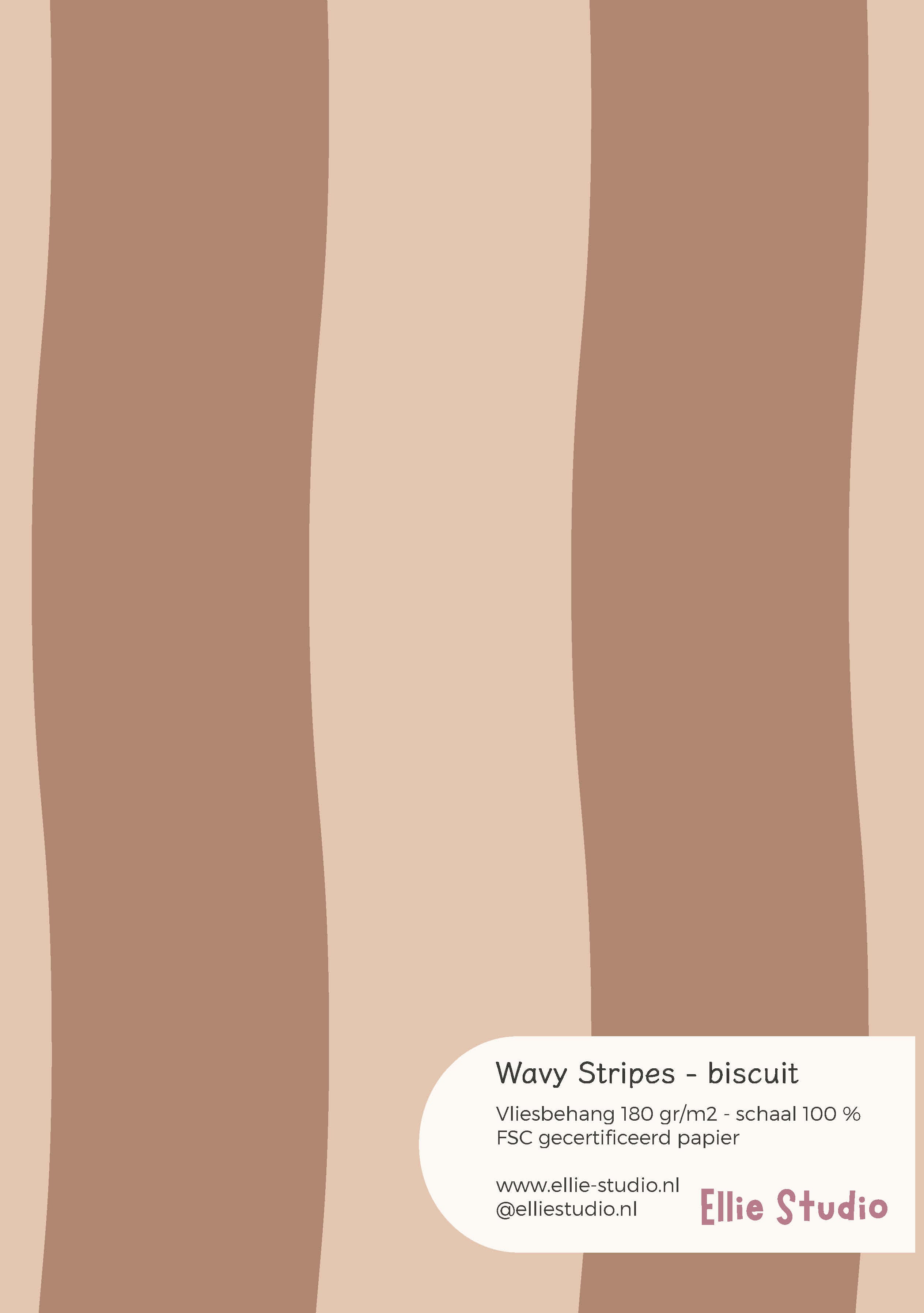 Behangstaal Wavy Stripes - biscuit