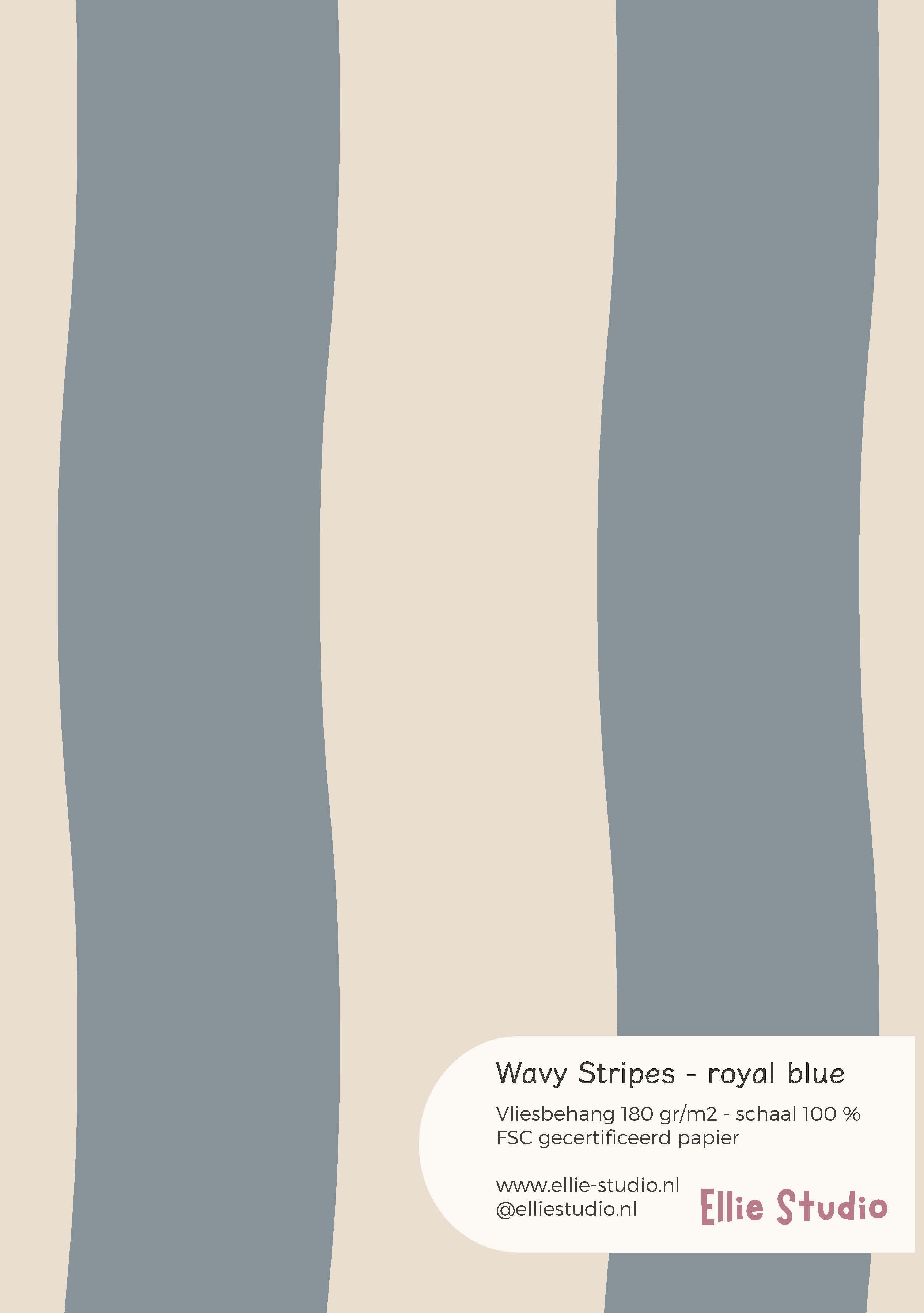 Behangstaal Wavy Stripes - royal blue