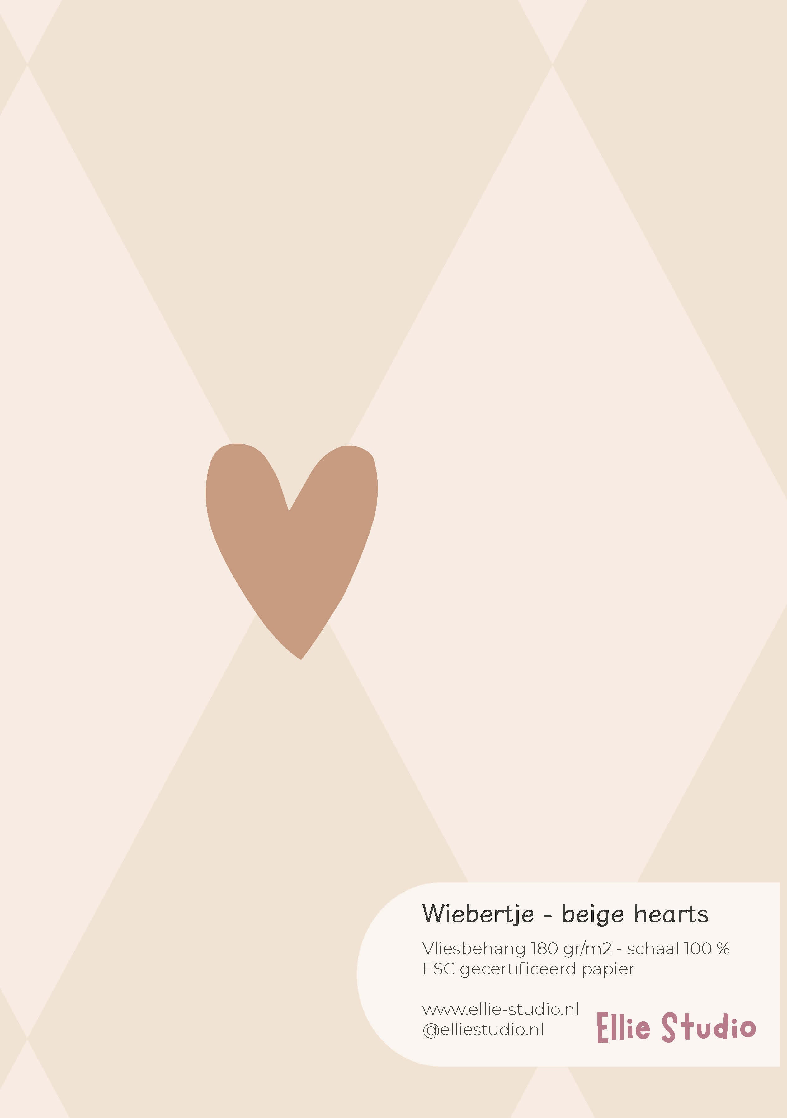 Behangstaal Wiebertje - beige | hearts