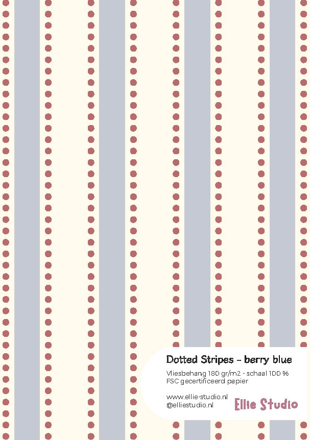 Behangstaal Dotted Stripes - berry blue