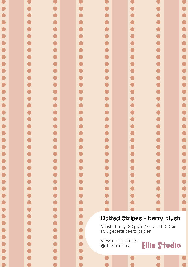 Behangstaal Dotted Stripes - berry blush
