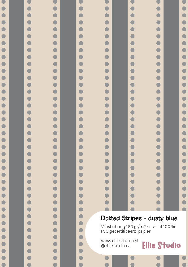 Behangstaal Dotted Stripes - dusty blue