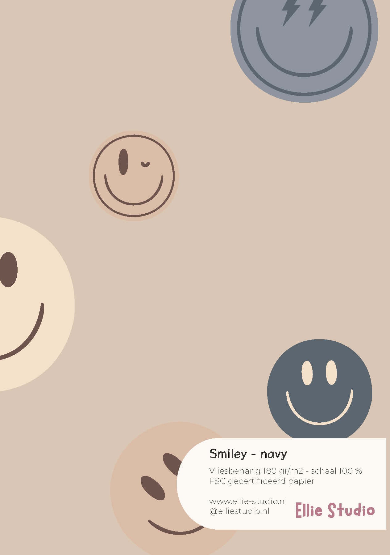 behangstaal smiley navy