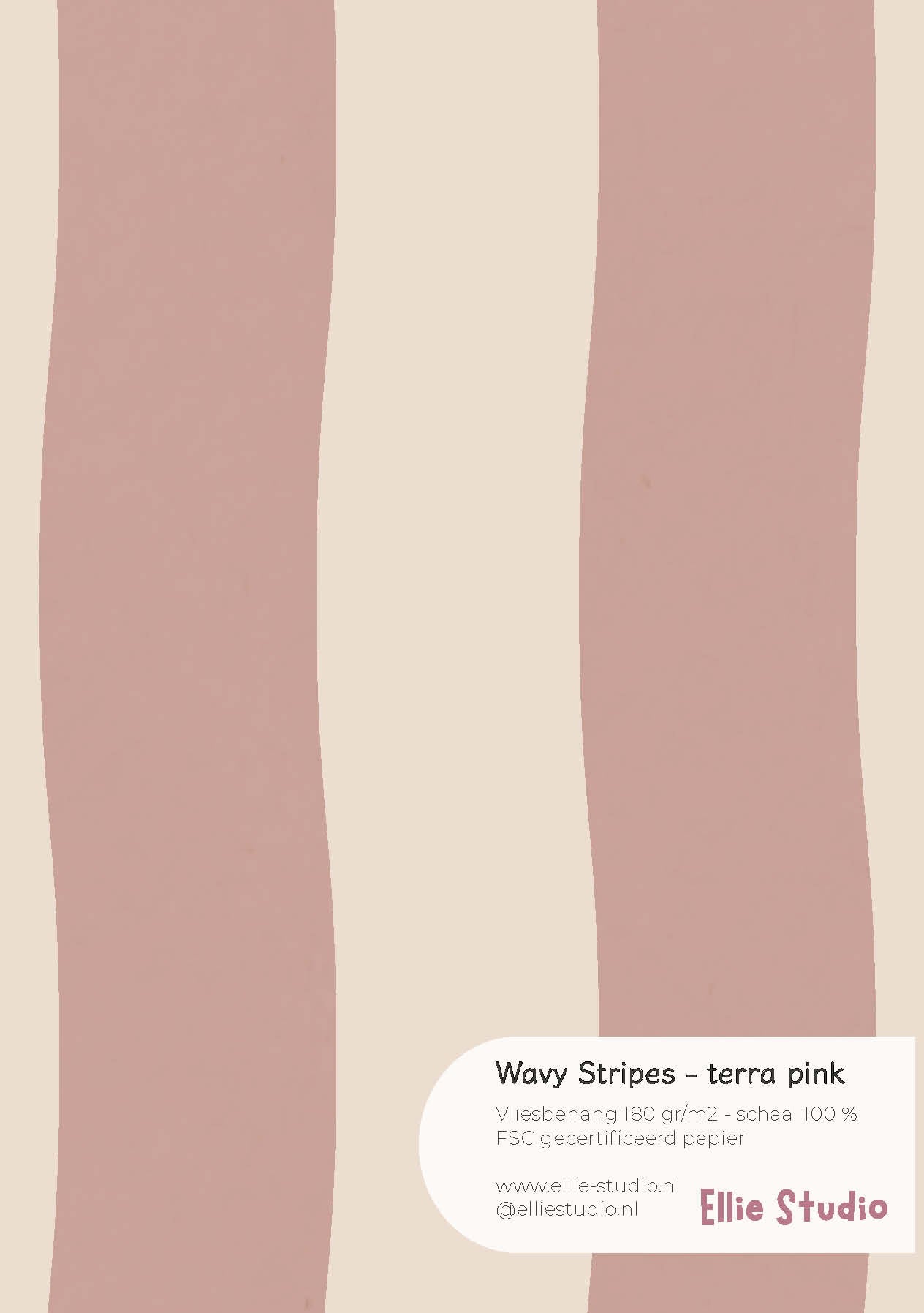 Behangstaal Wavy Stripes - terra pink