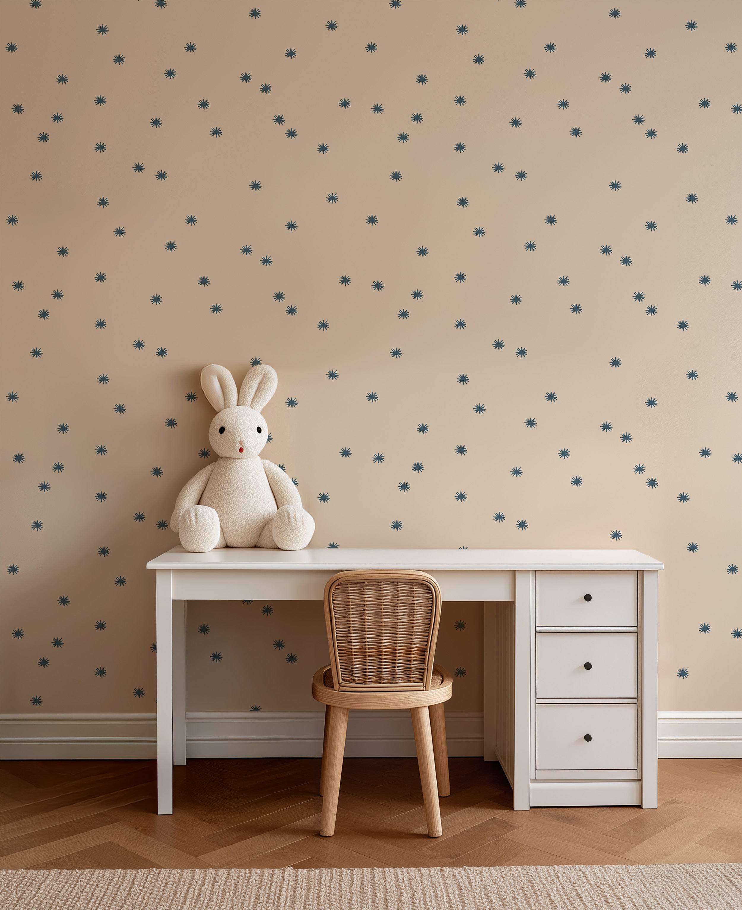 Wallpaper Wiebertje - vintage blue | stars