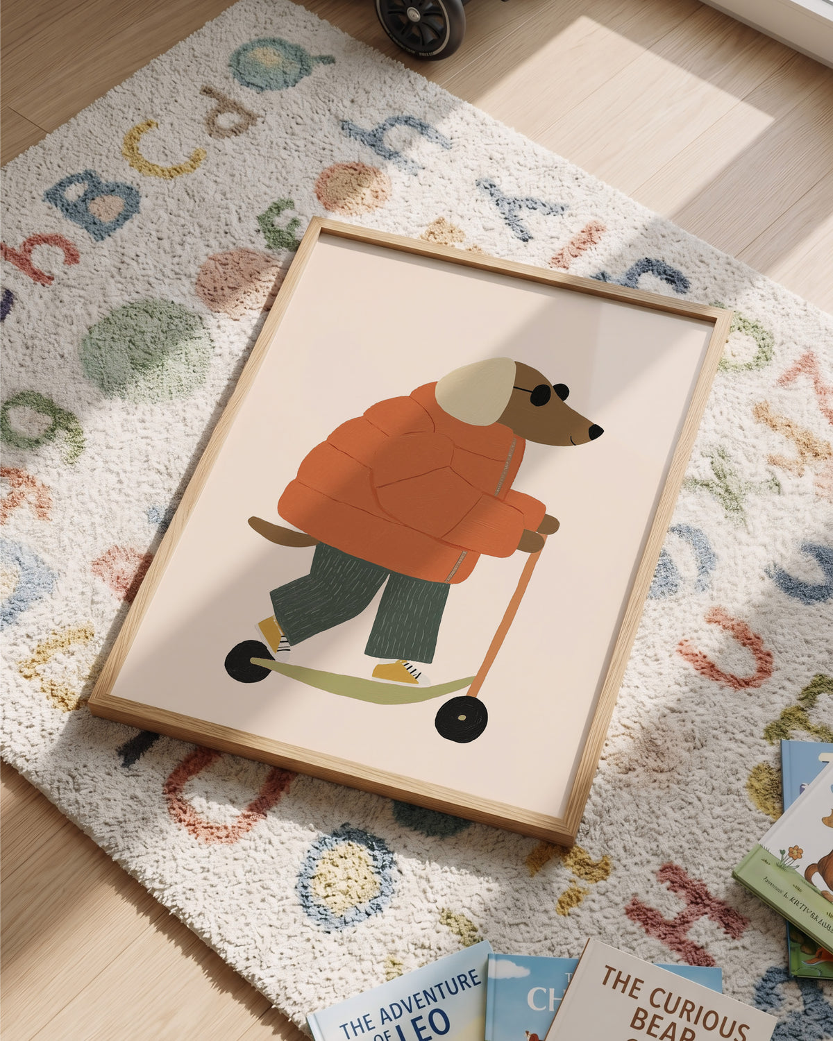 Kinderkamer print - Hond op step