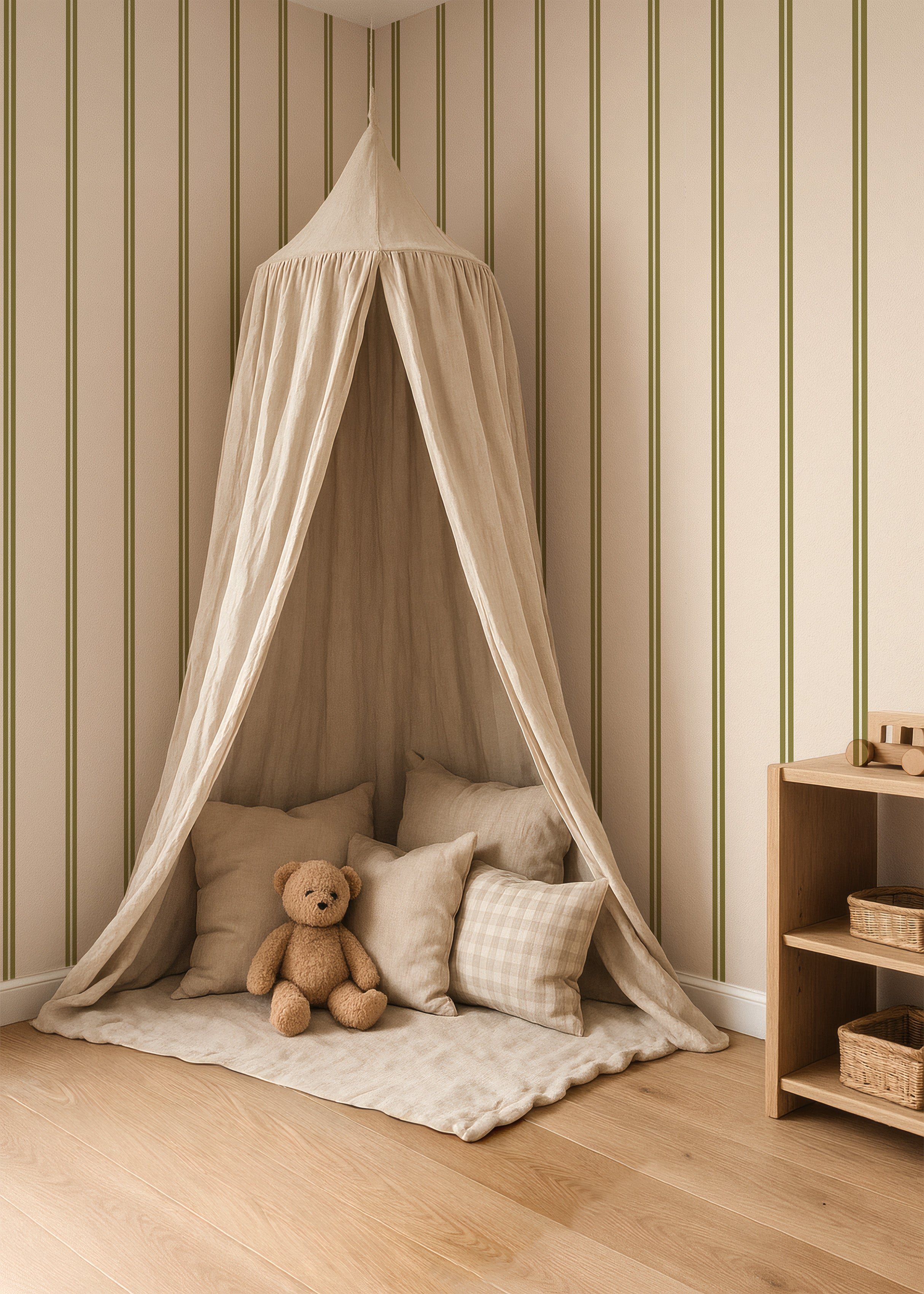 Behang Twisty Twins - olive