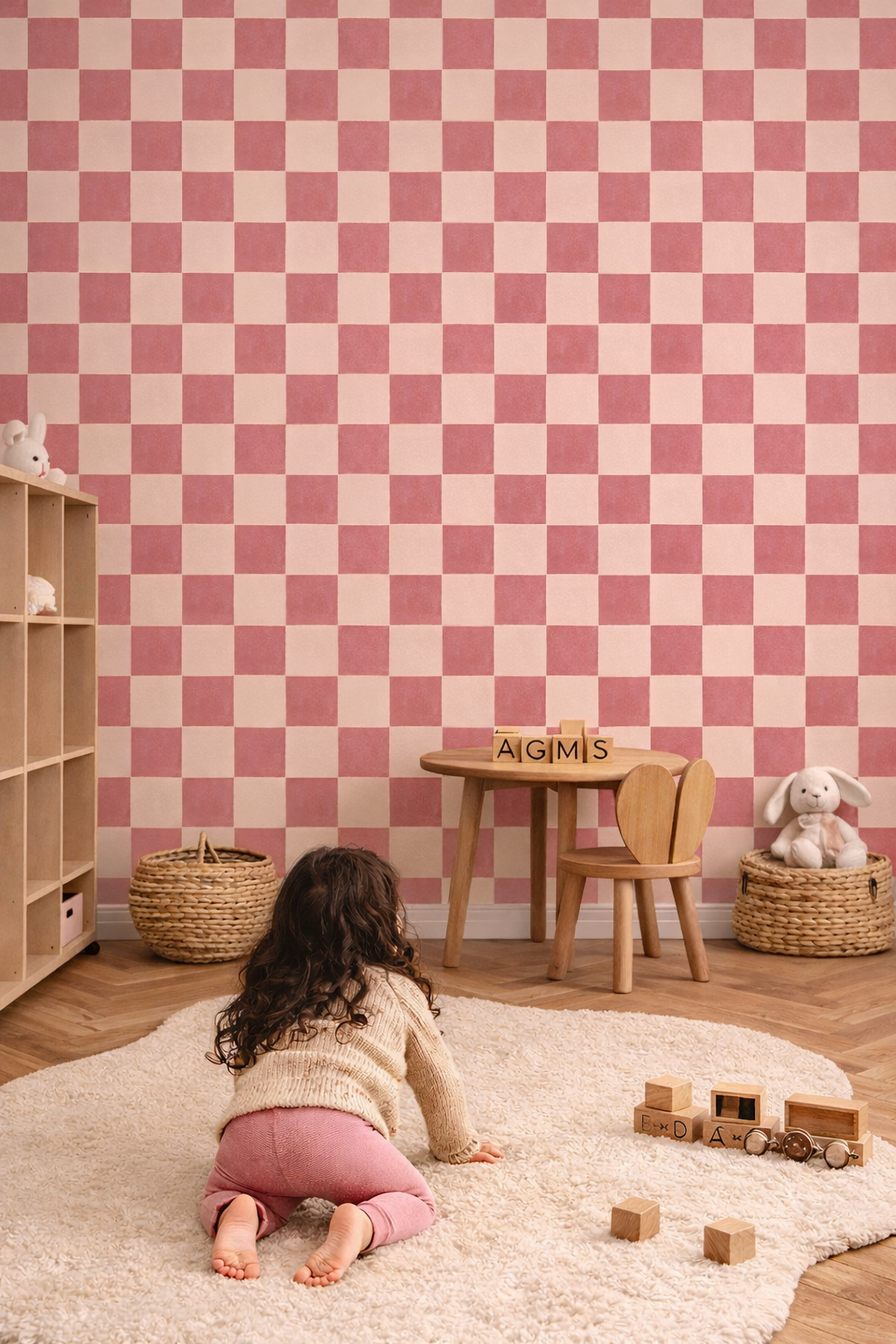 Behang Ruitje Ruitje - blush clay