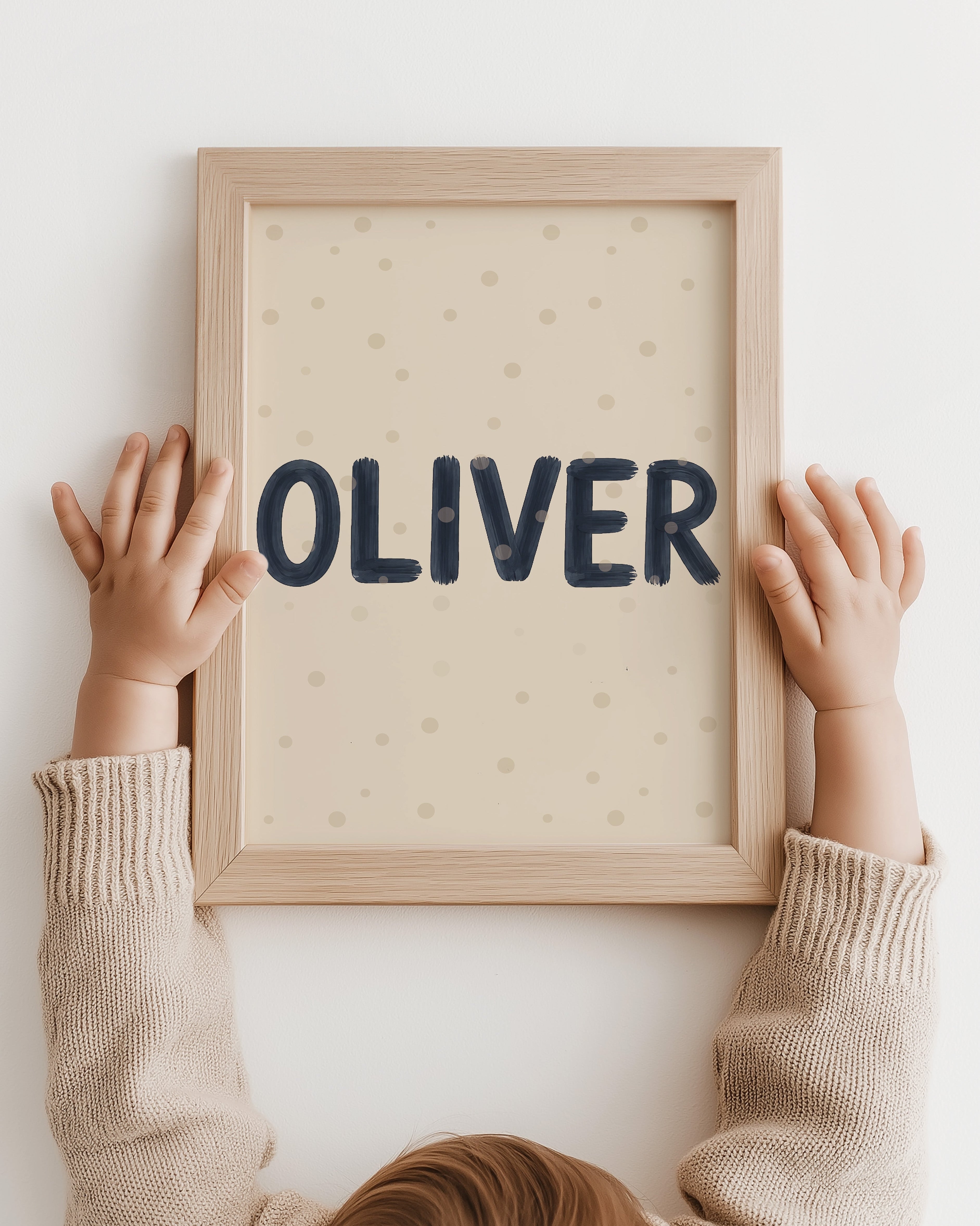 Name poster Dot fun - navy