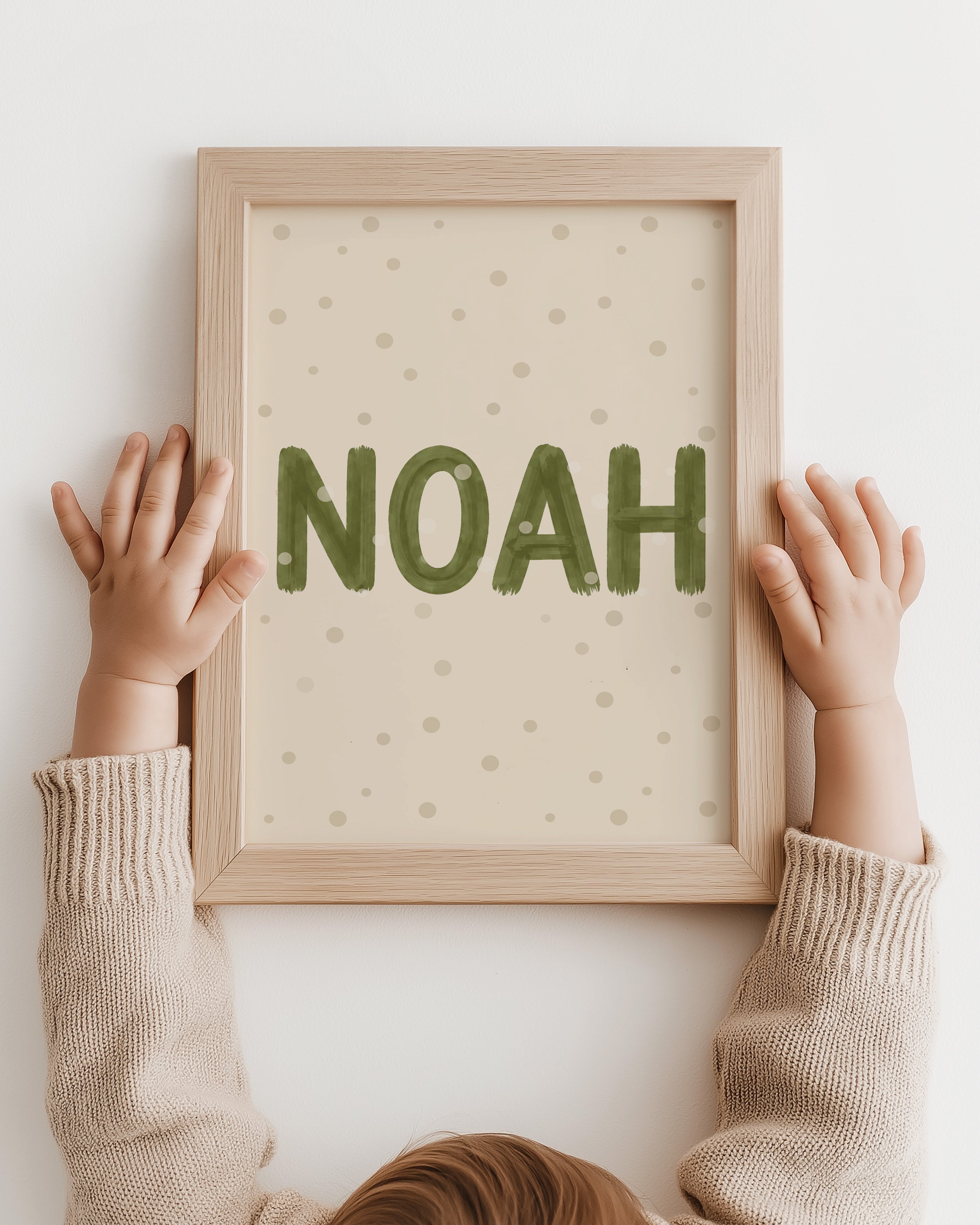 Name poster Dot fun - olive