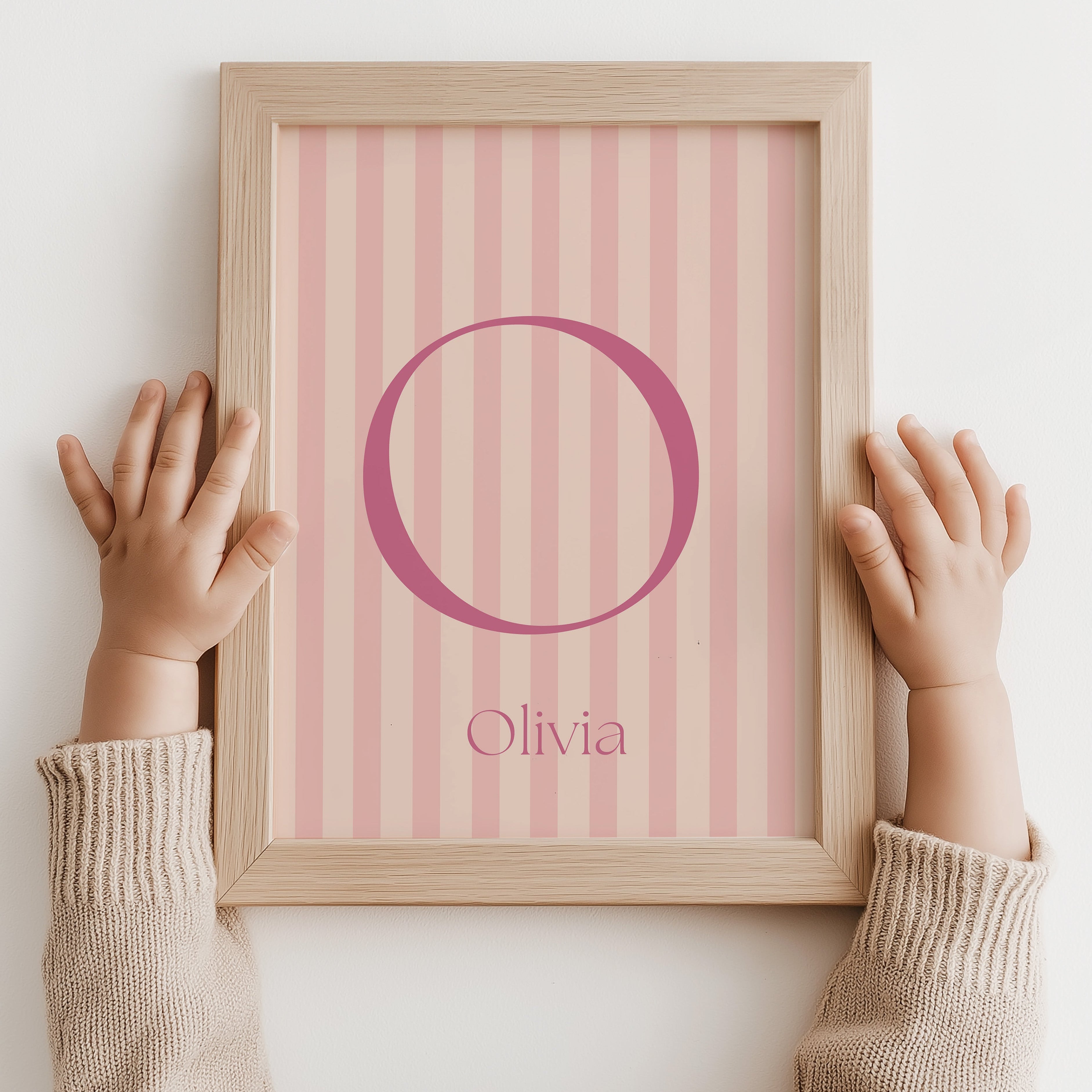 Naamposter Soft Lines - blush pink