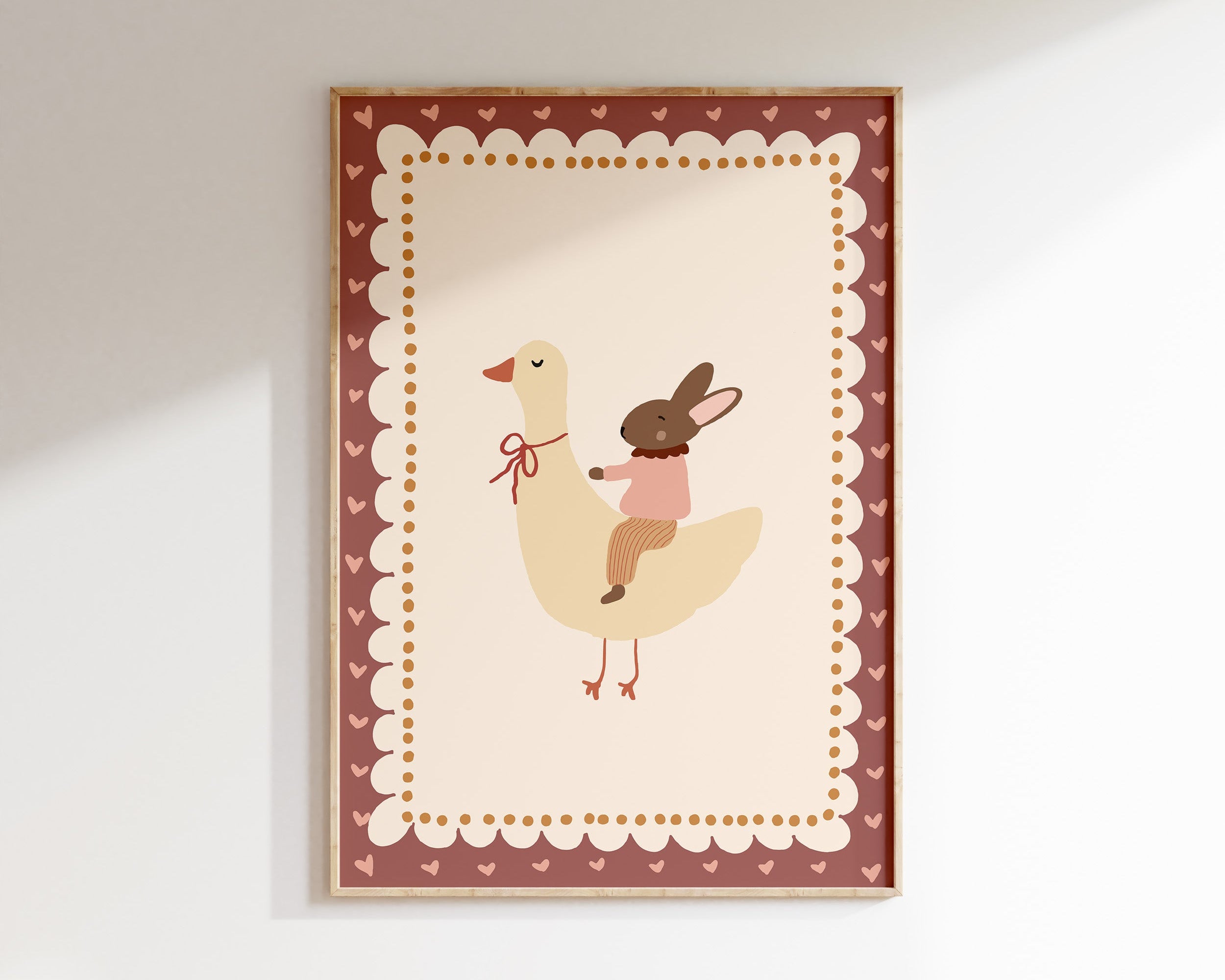 Kinderkamer poster - Gansje en konijn