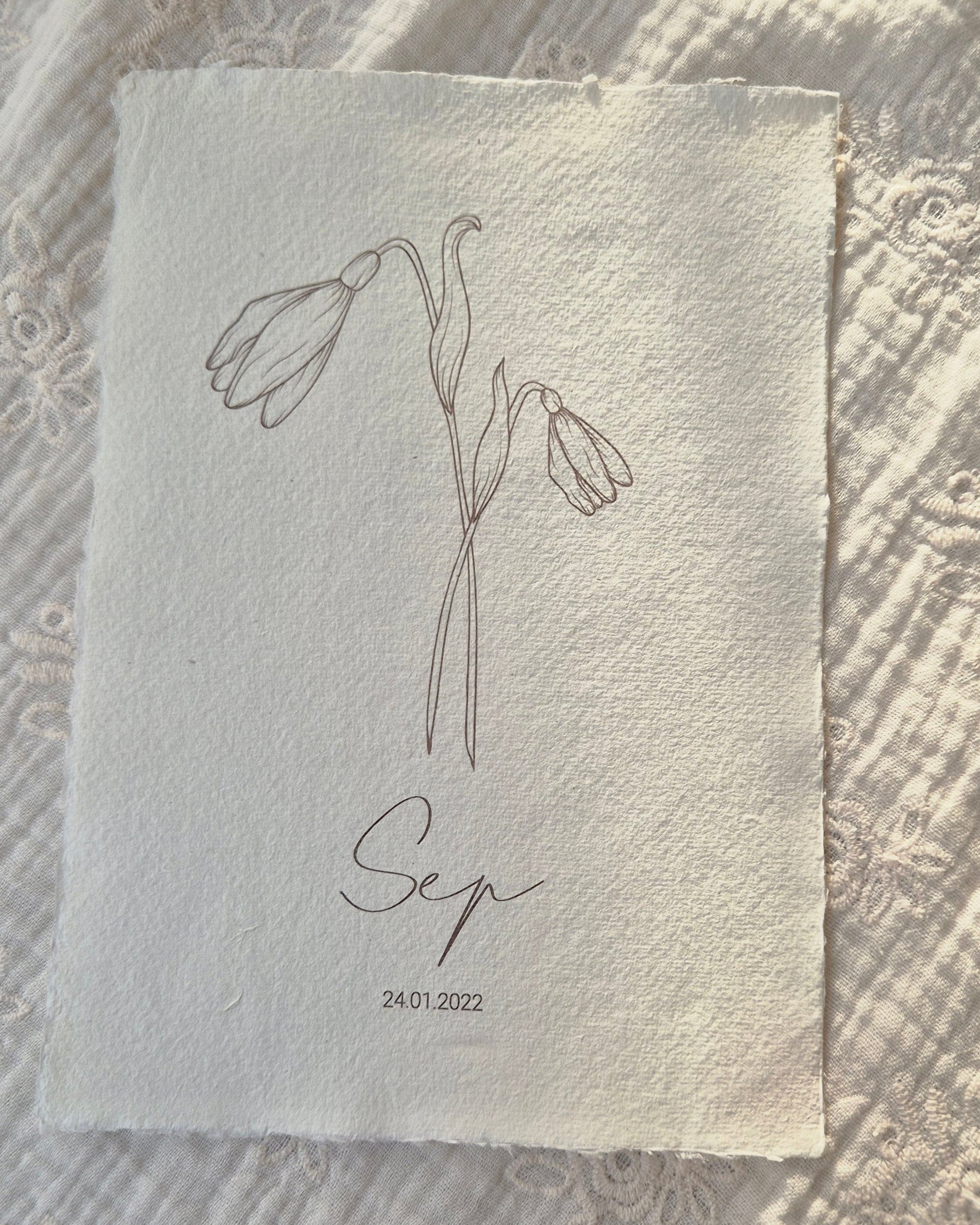 poster geboortebloem januari handgemaakt