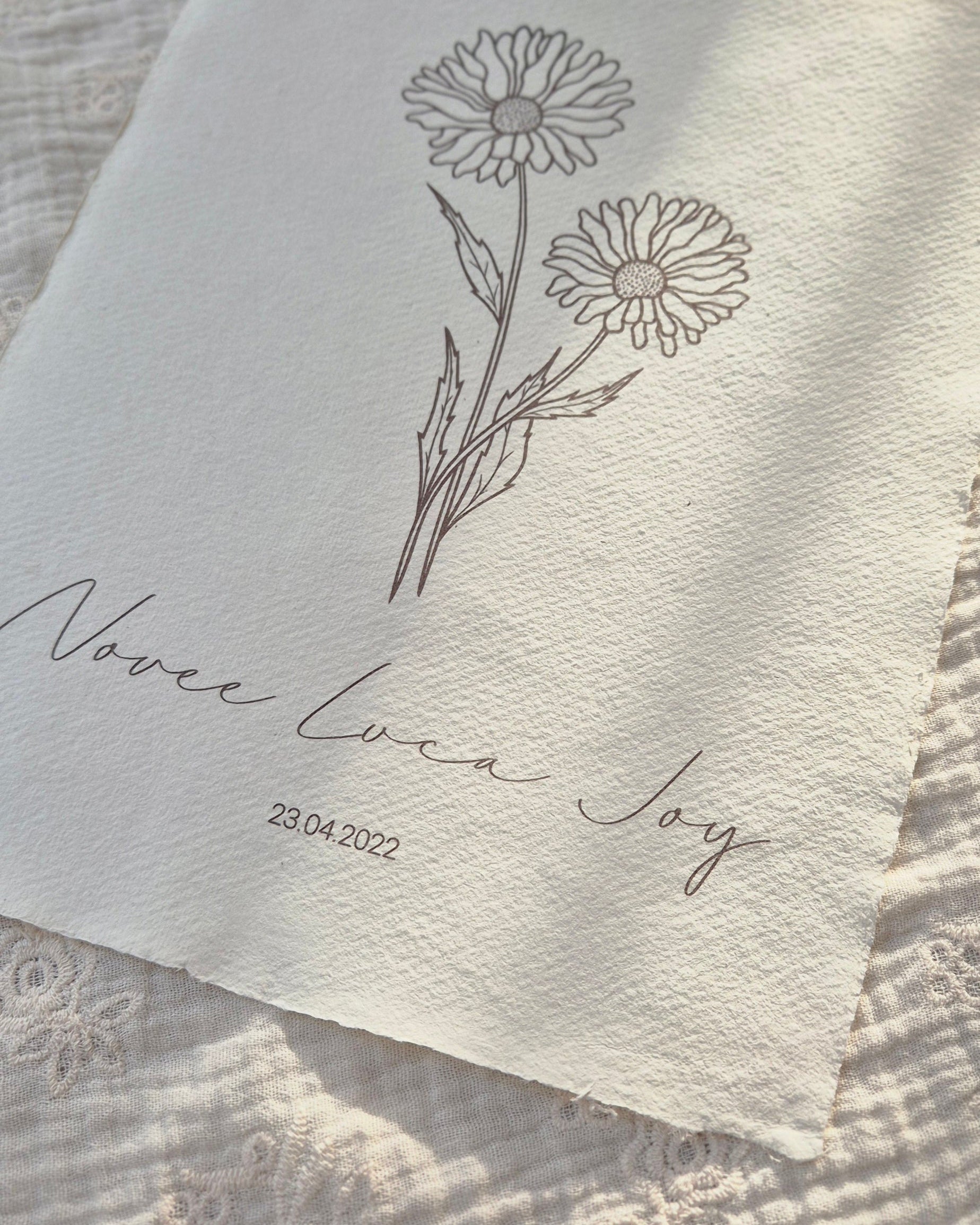 Handgemaakste poster geboortebloem april