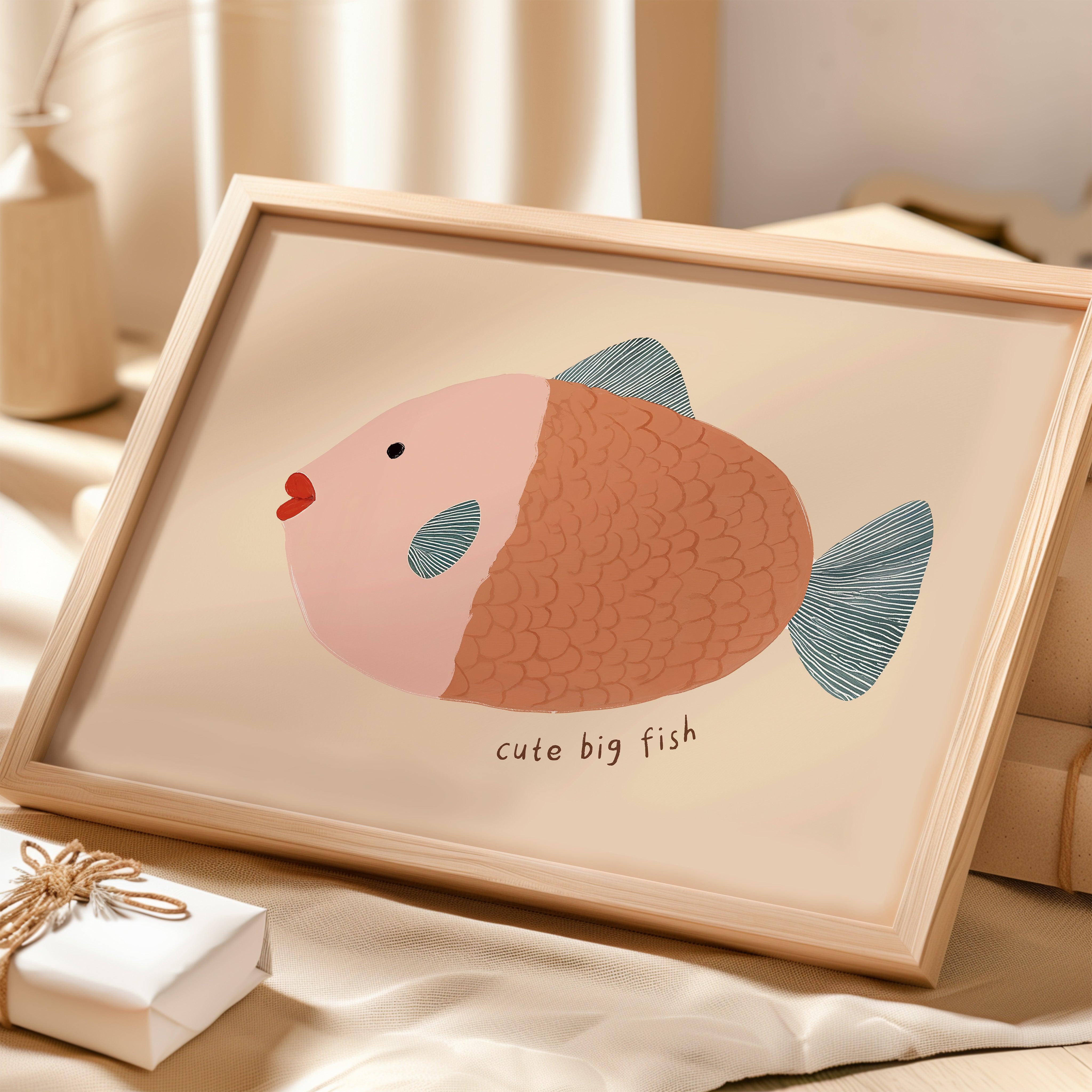 Kinderkamer print - Cute big fish