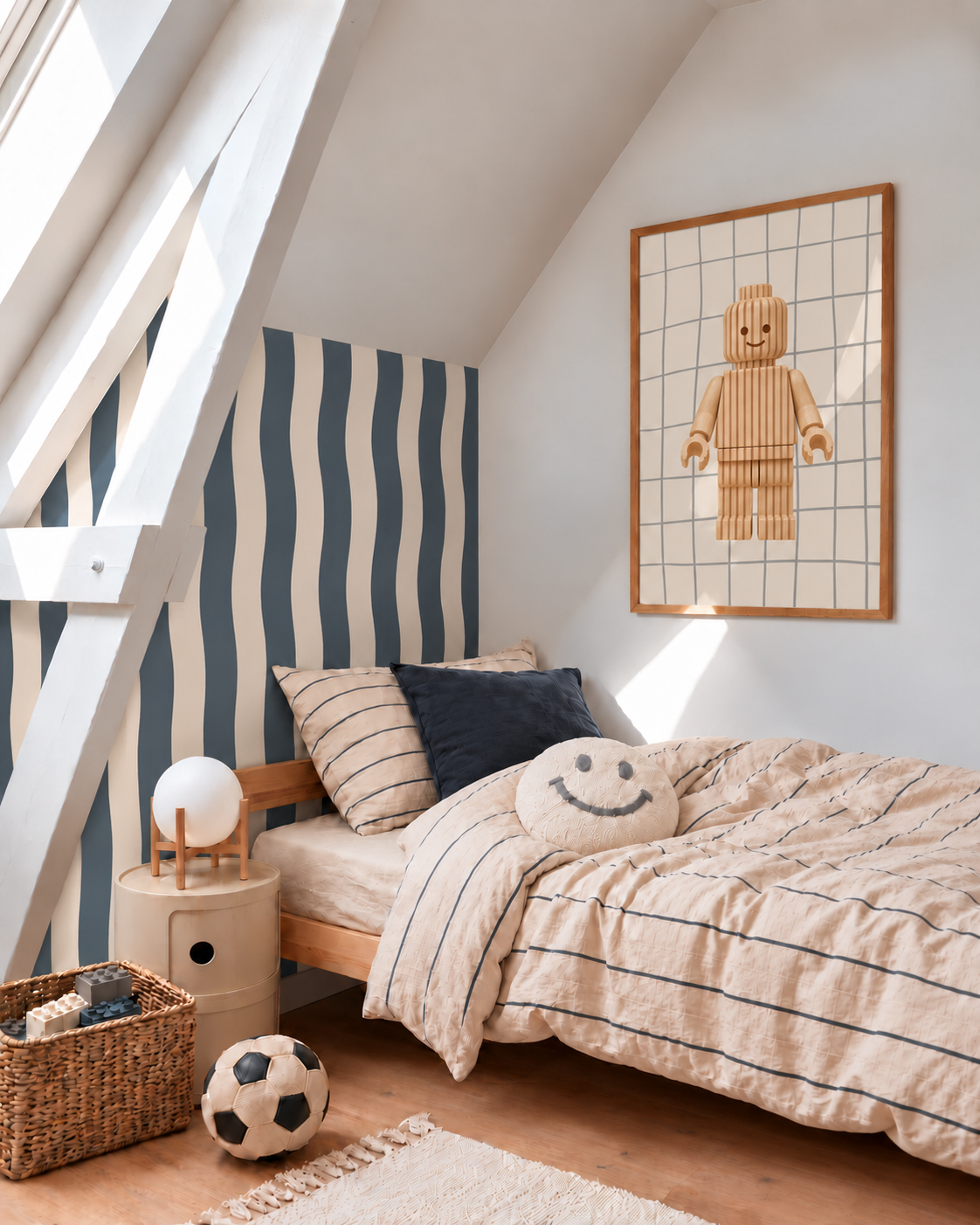 Gestylde kinderkamer met de Block Buddy | soft grey poster