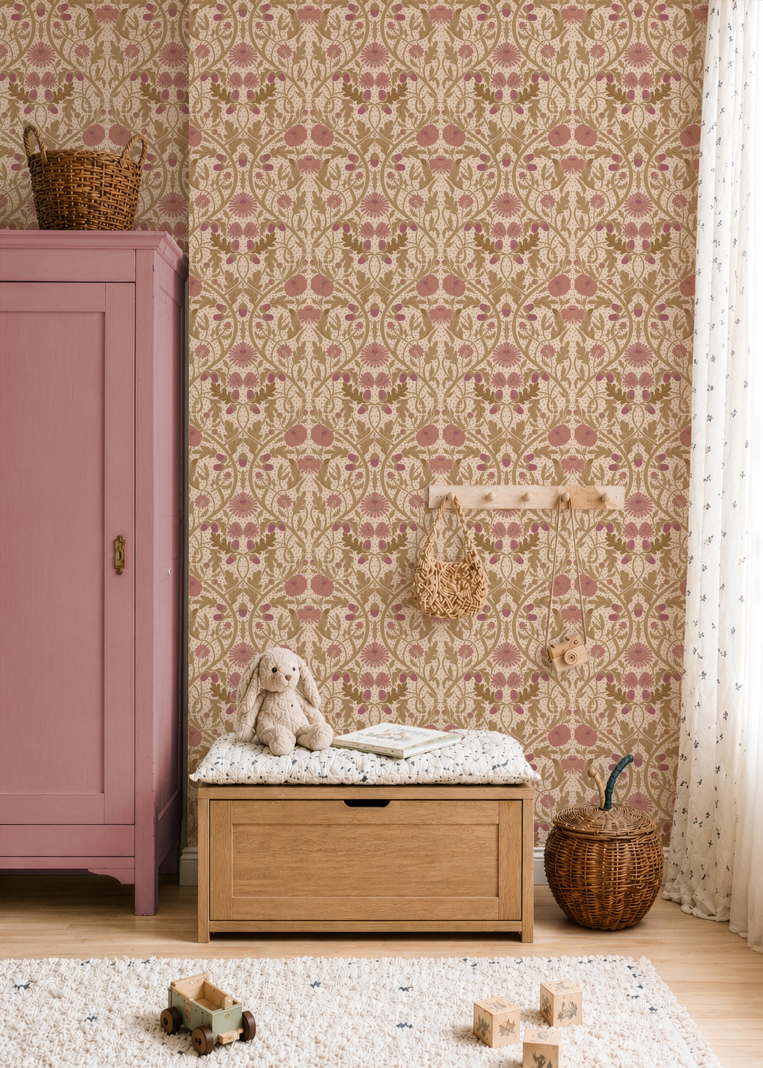 Behang Willow Bloom - rose