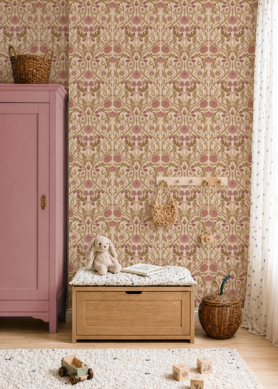 Behang Willow Bloom - rose