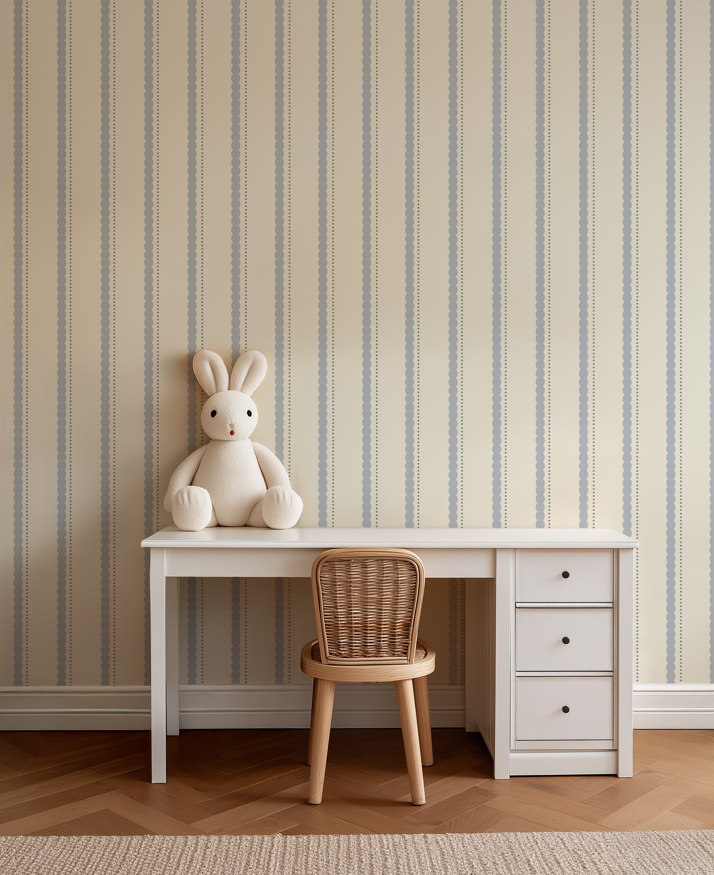 Wallpaper Bubble Stripes - powder blue