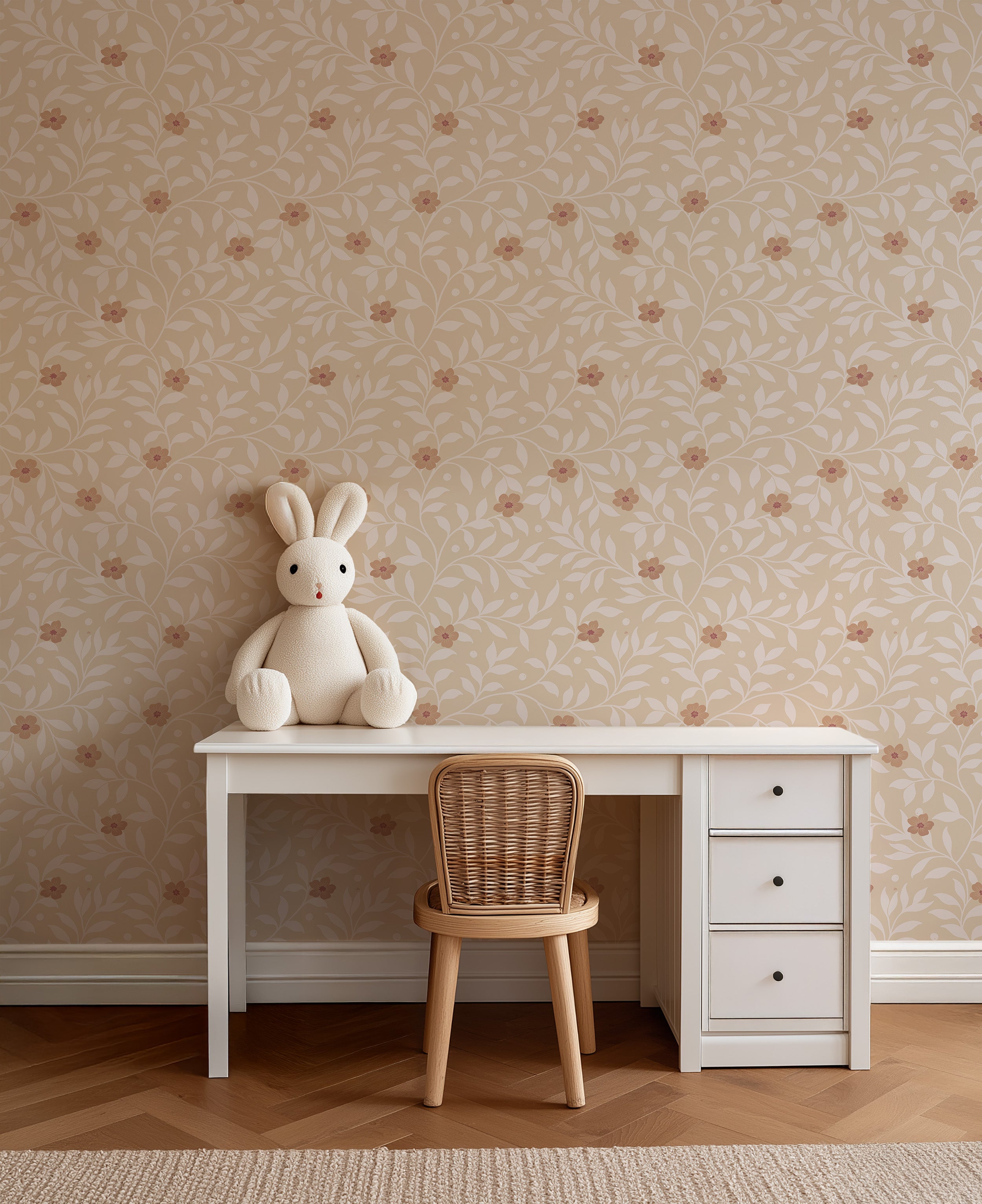 Behang Tiny Blossom - abricot
