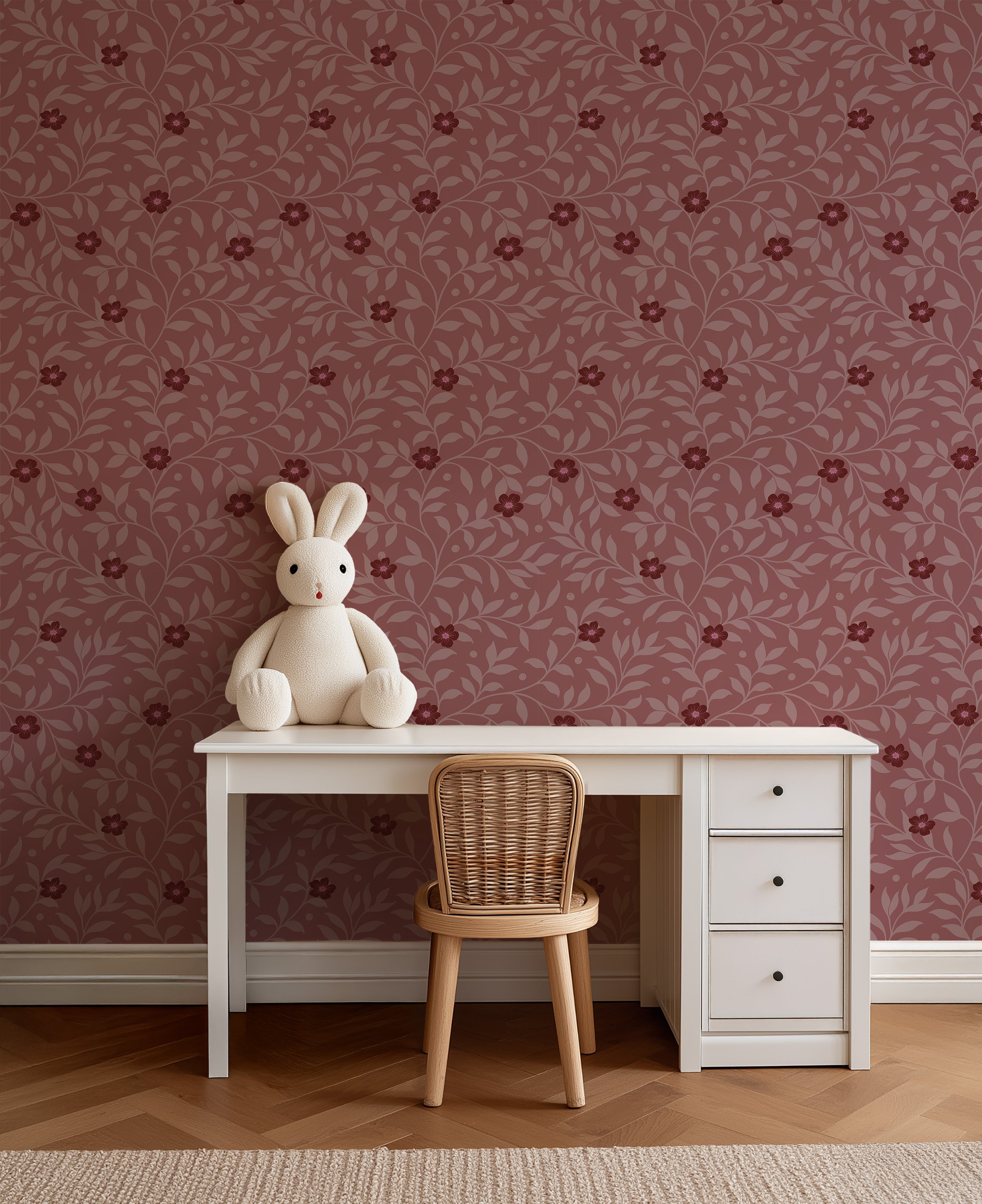 Behang Tiny Blossom - mauve