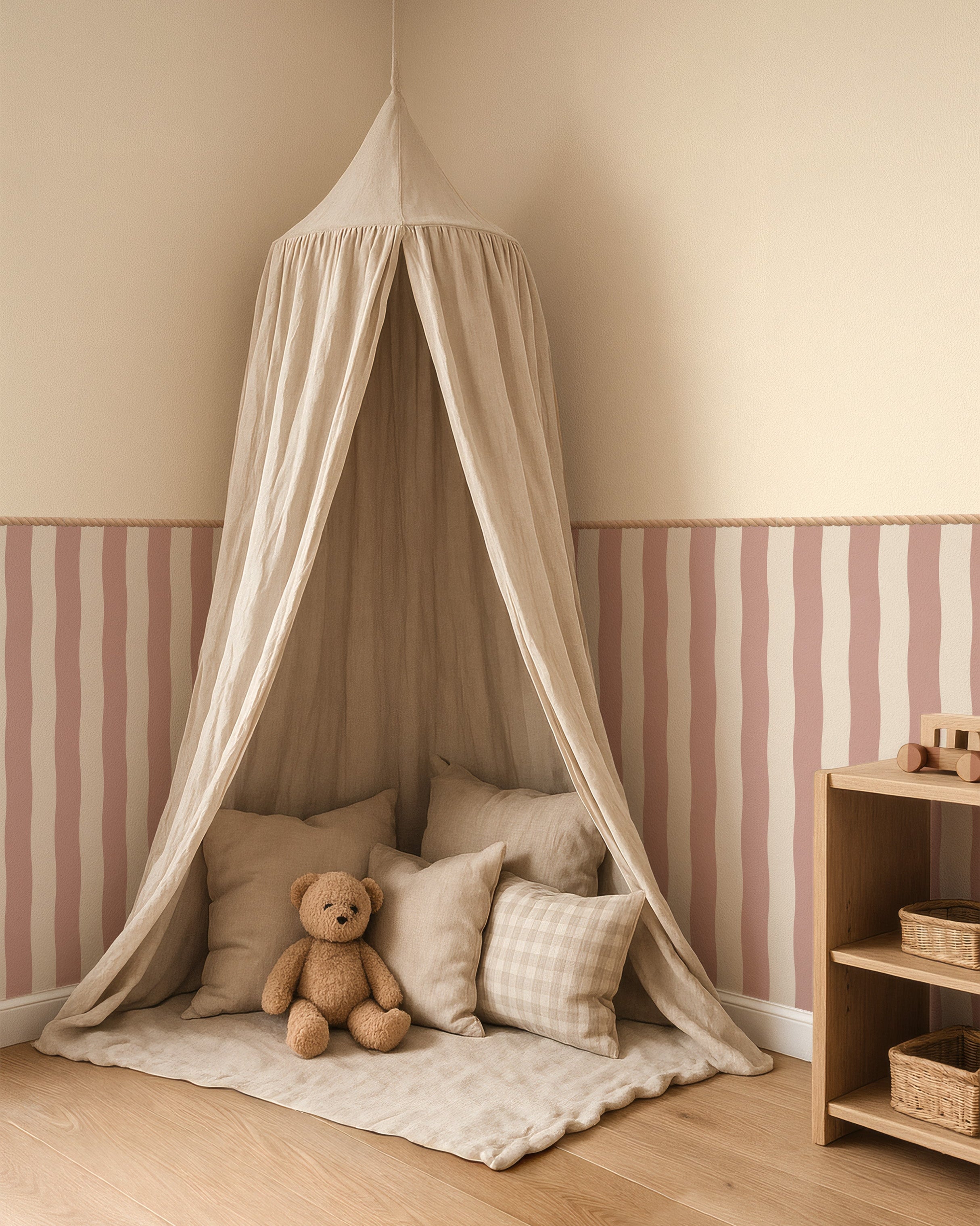 Behang Wavy Stripes - terra pink