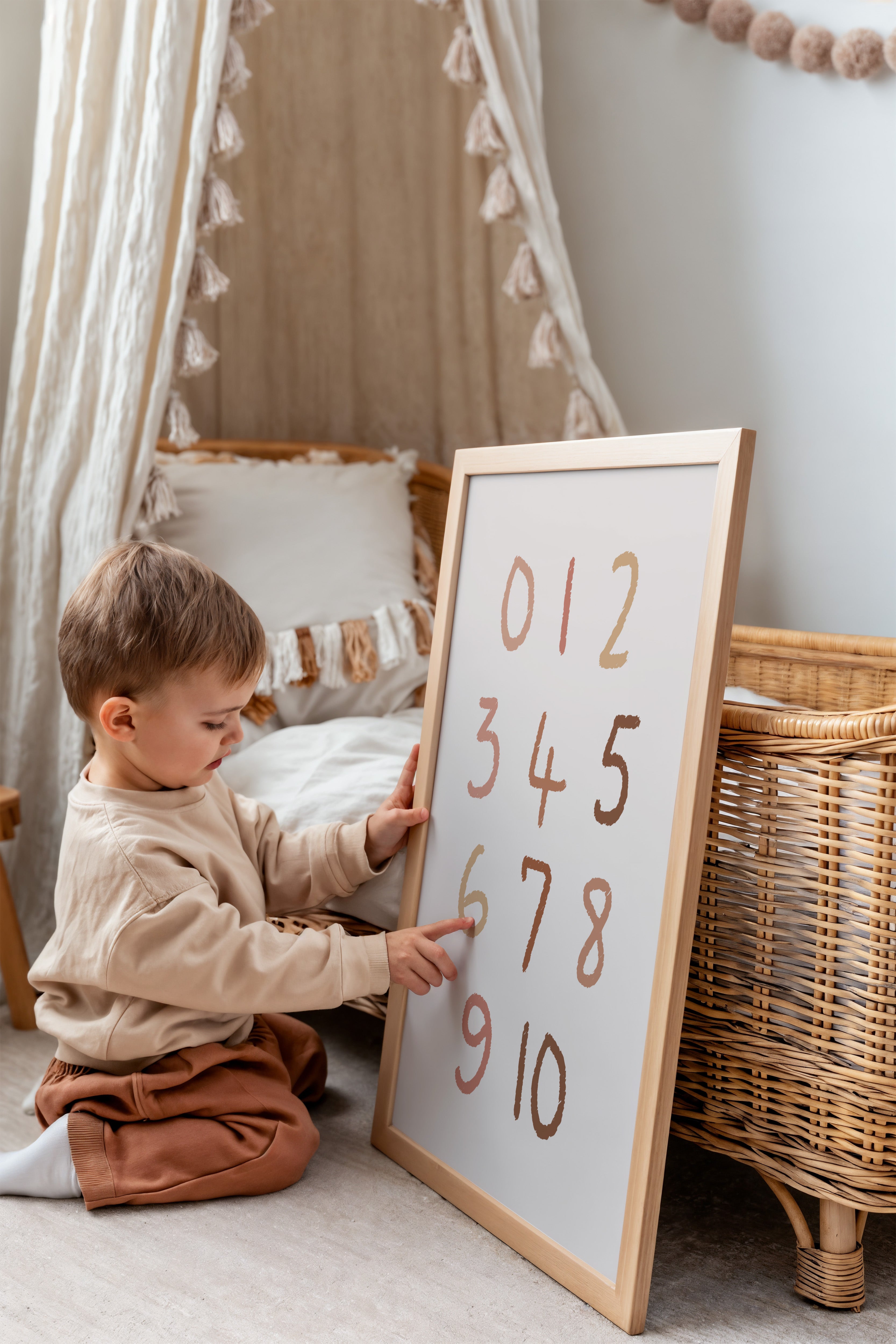 Nursery print - Numbers pastel