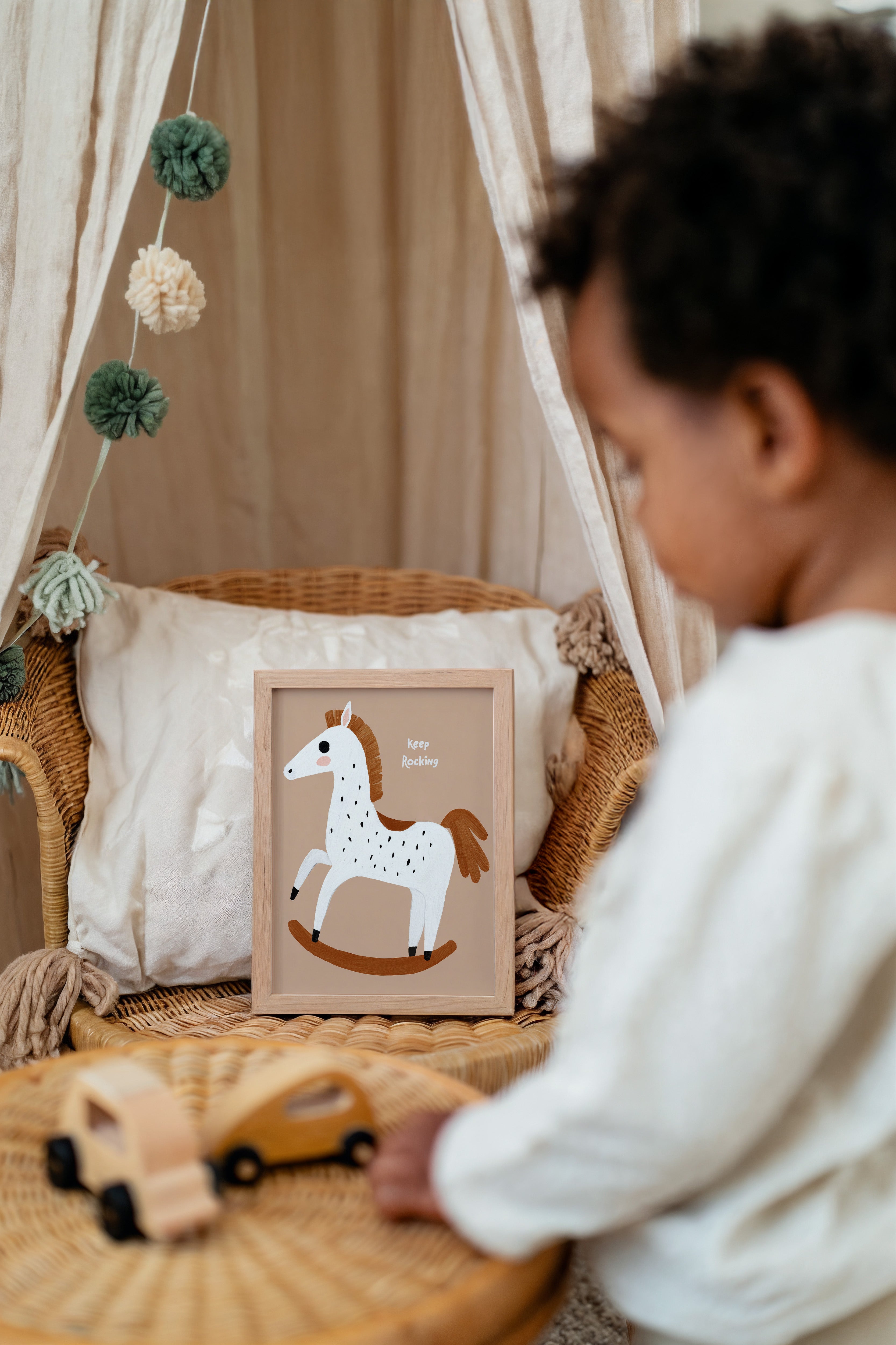 Children's room print - Rocking horse Keep Rocking