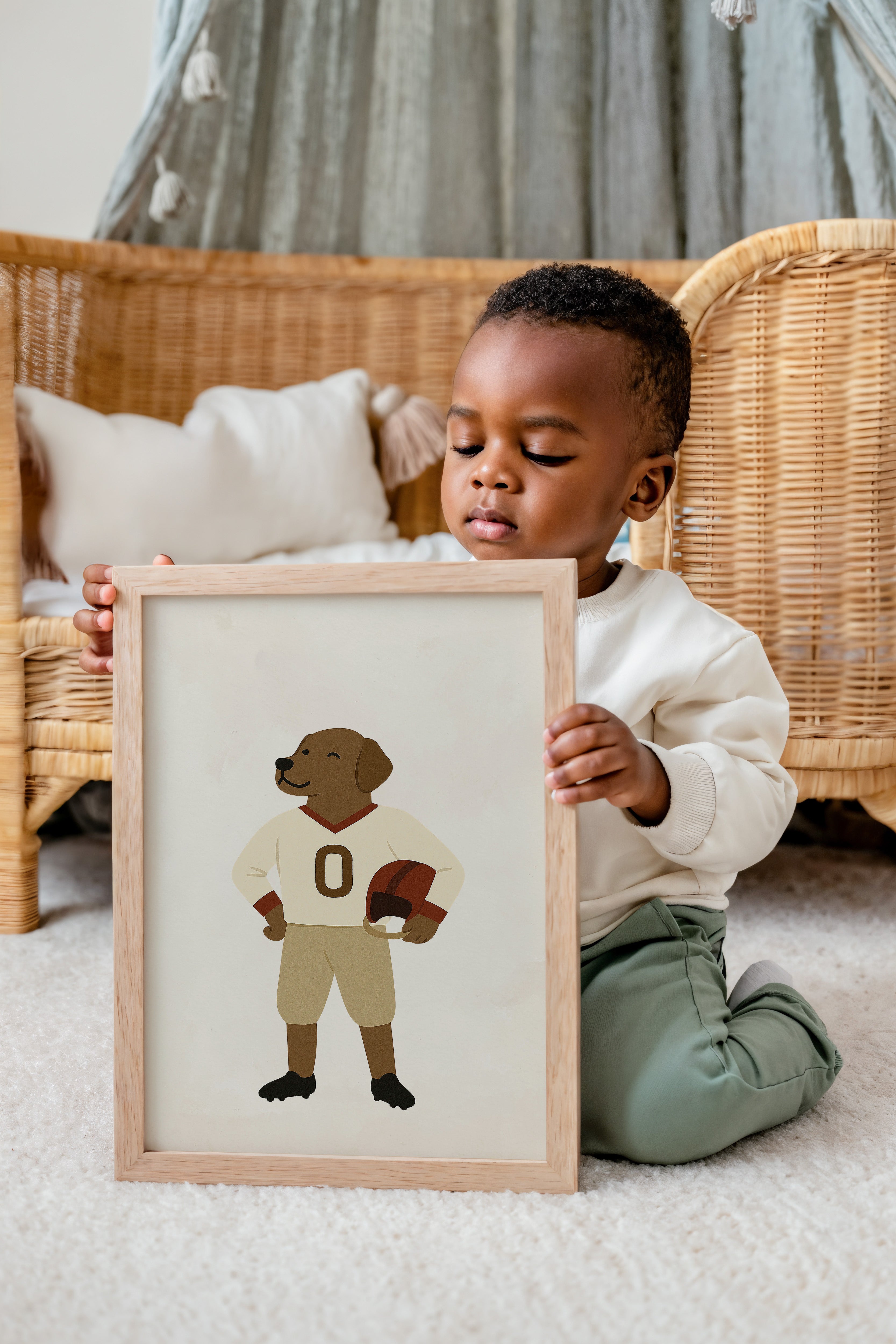 Children's room poster - American Football dog | Sports