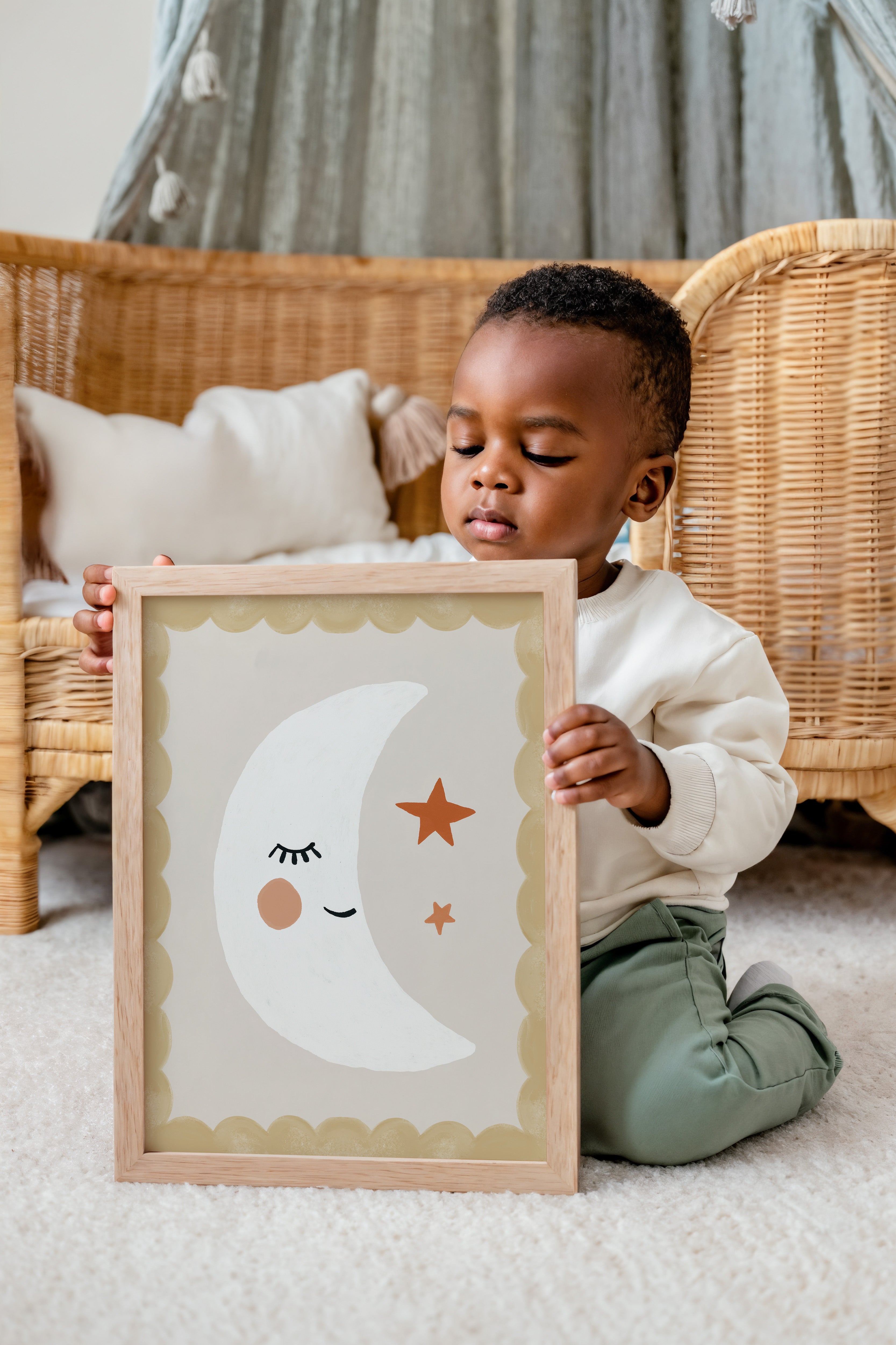 Children's room print - Sleeping moon