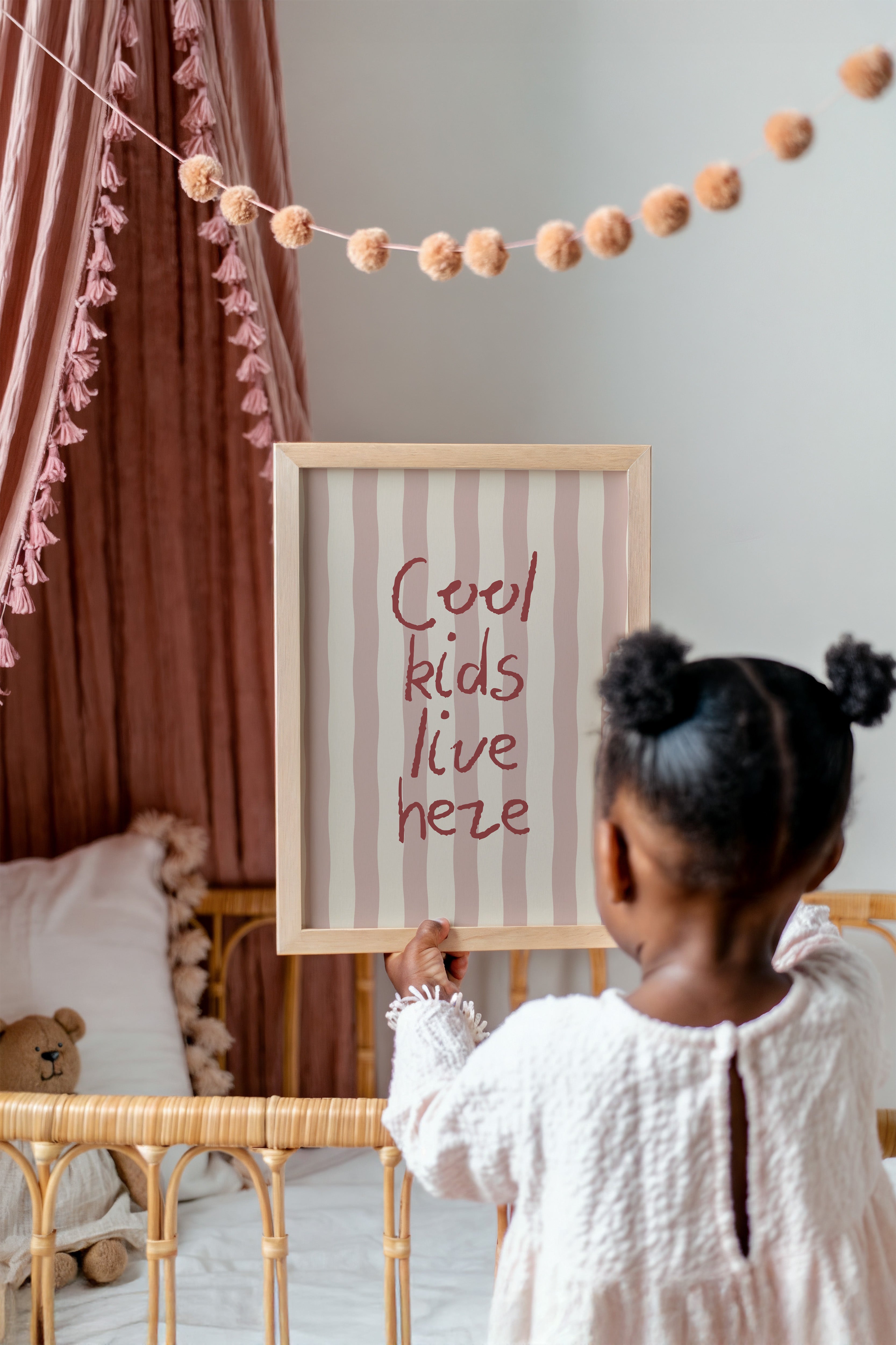 Nursery print - Cool kids live here | pink