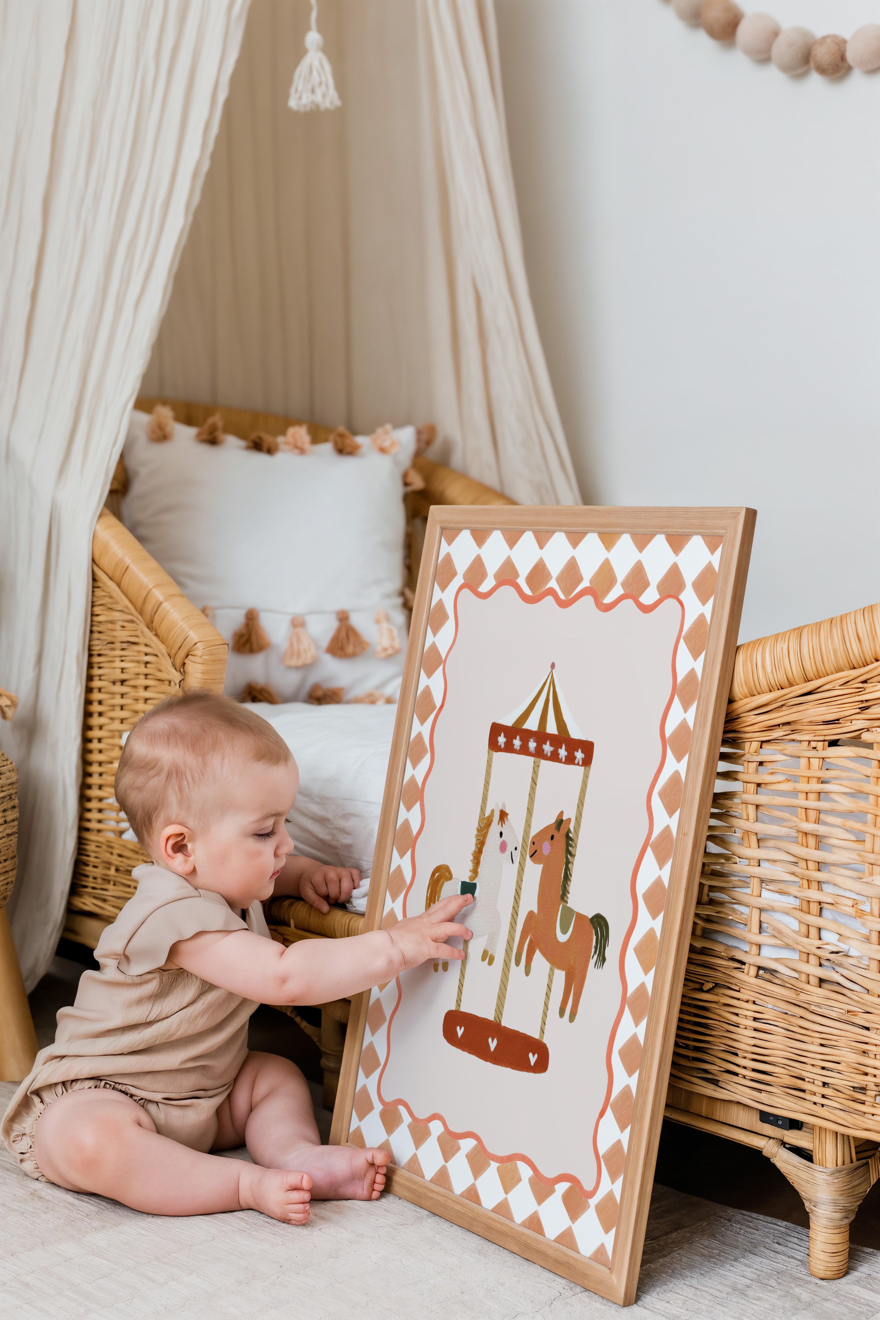 Nursery print - Retro merry-go-round