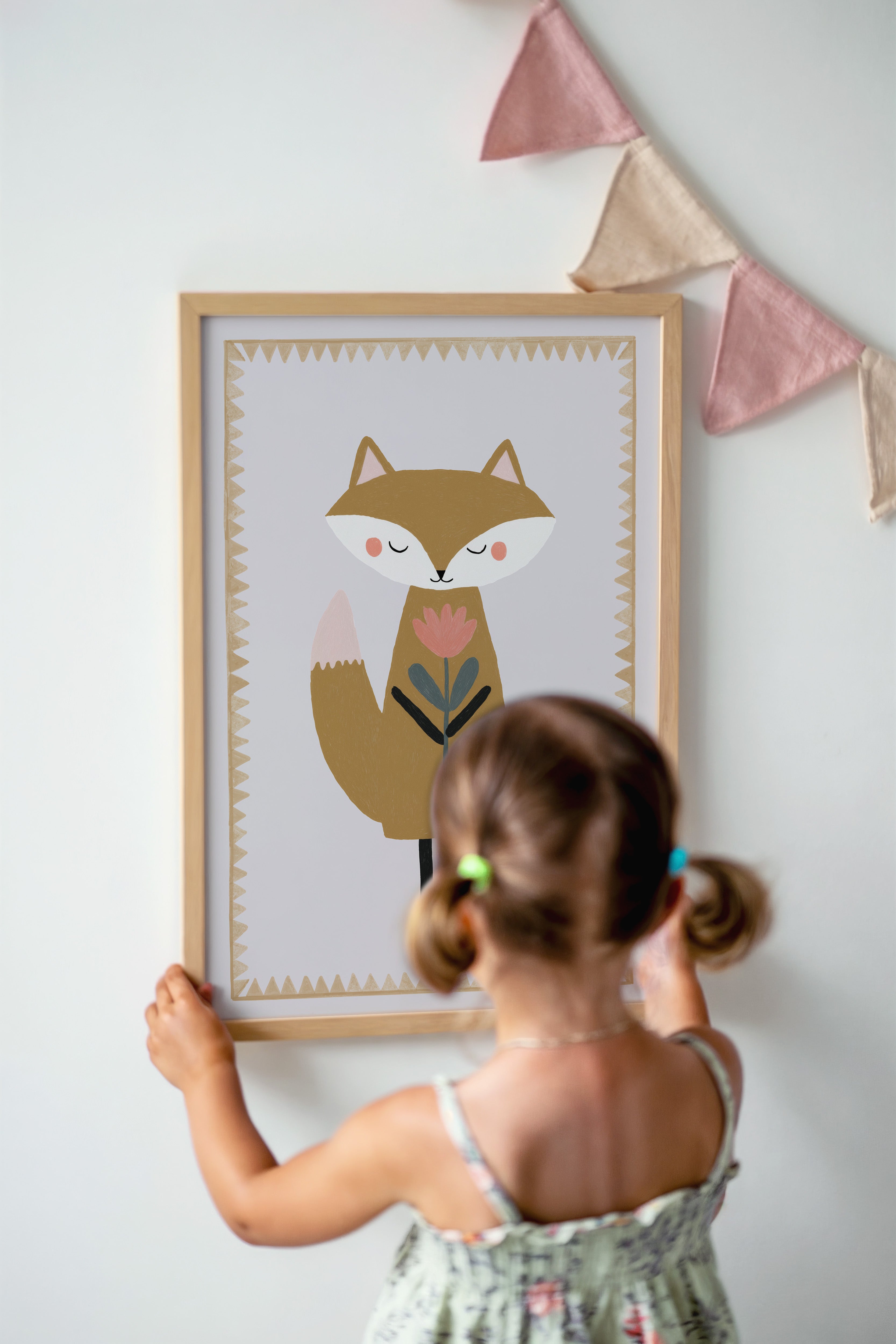 Nursery print - Fox with flower