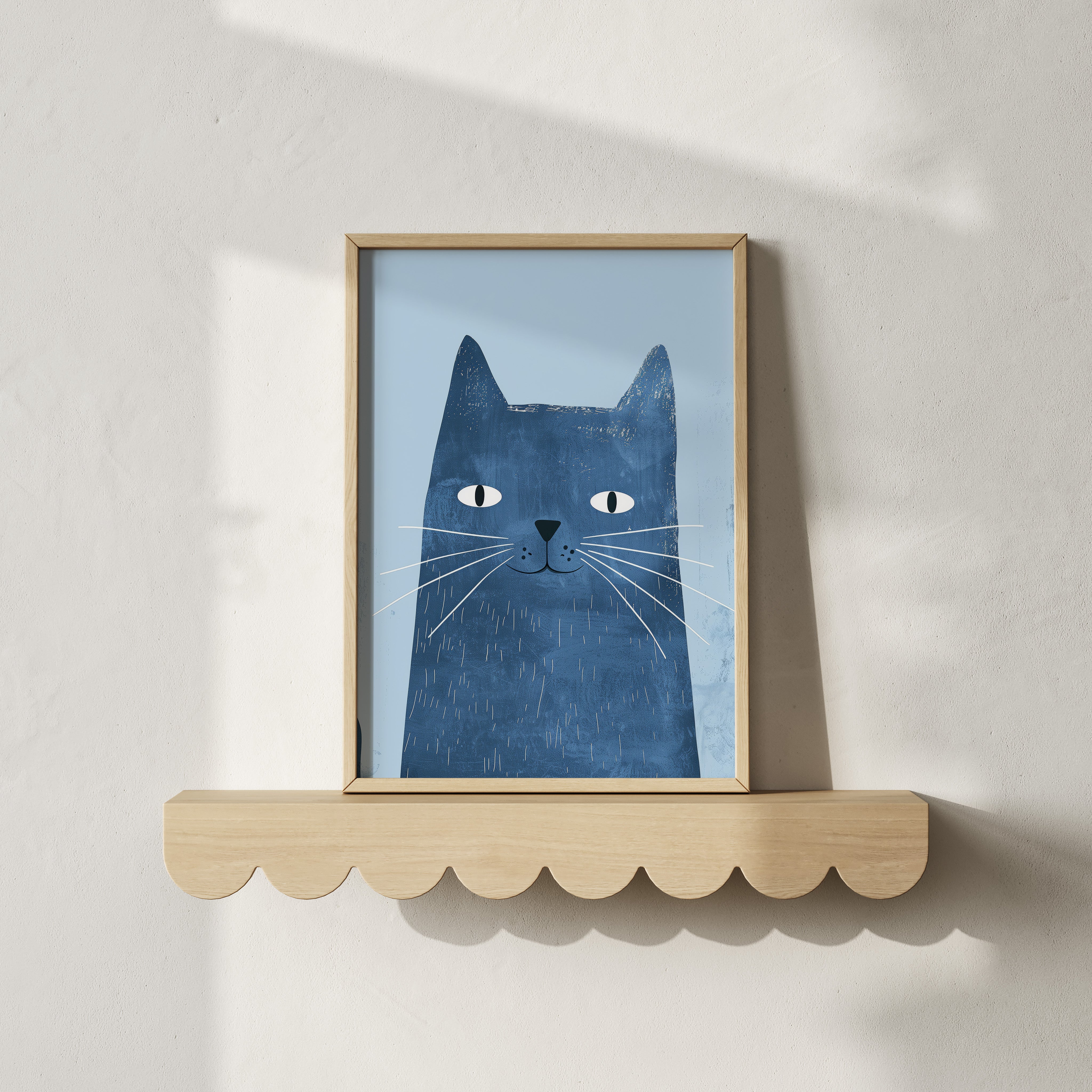 Kinderkamer print - Blue Kitty