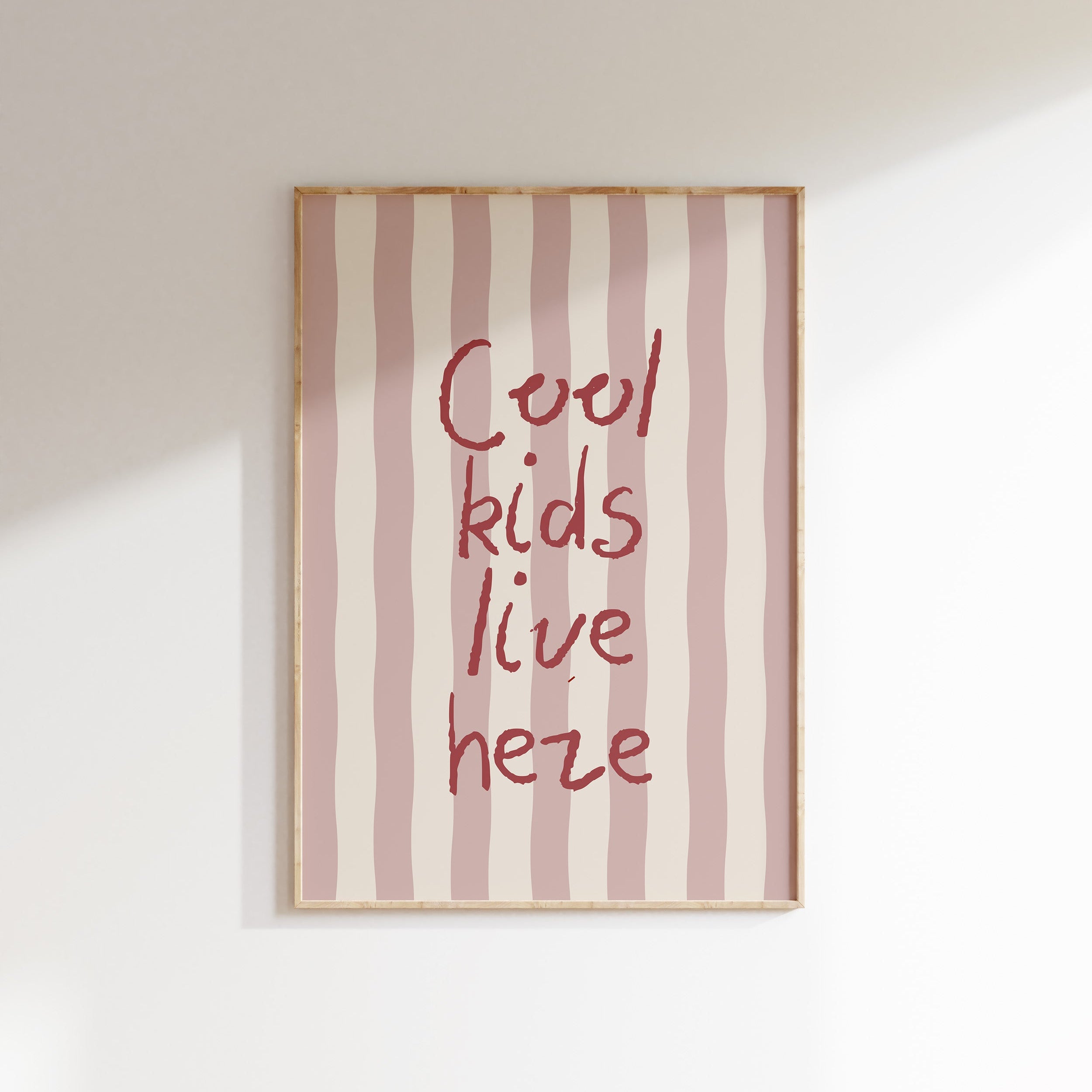 Nursery print - Cool kids live here | pink