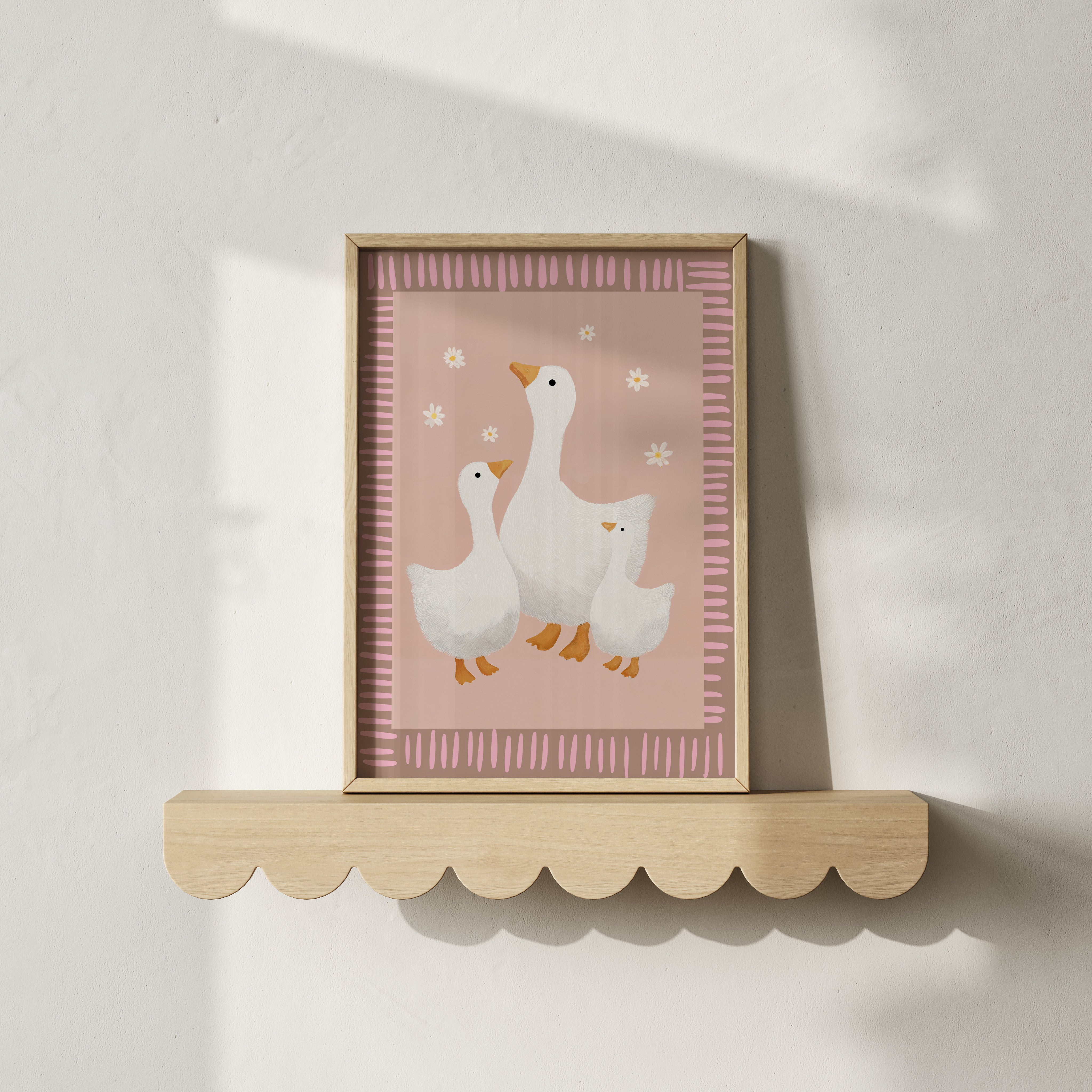 Children's room print – Retro goose family