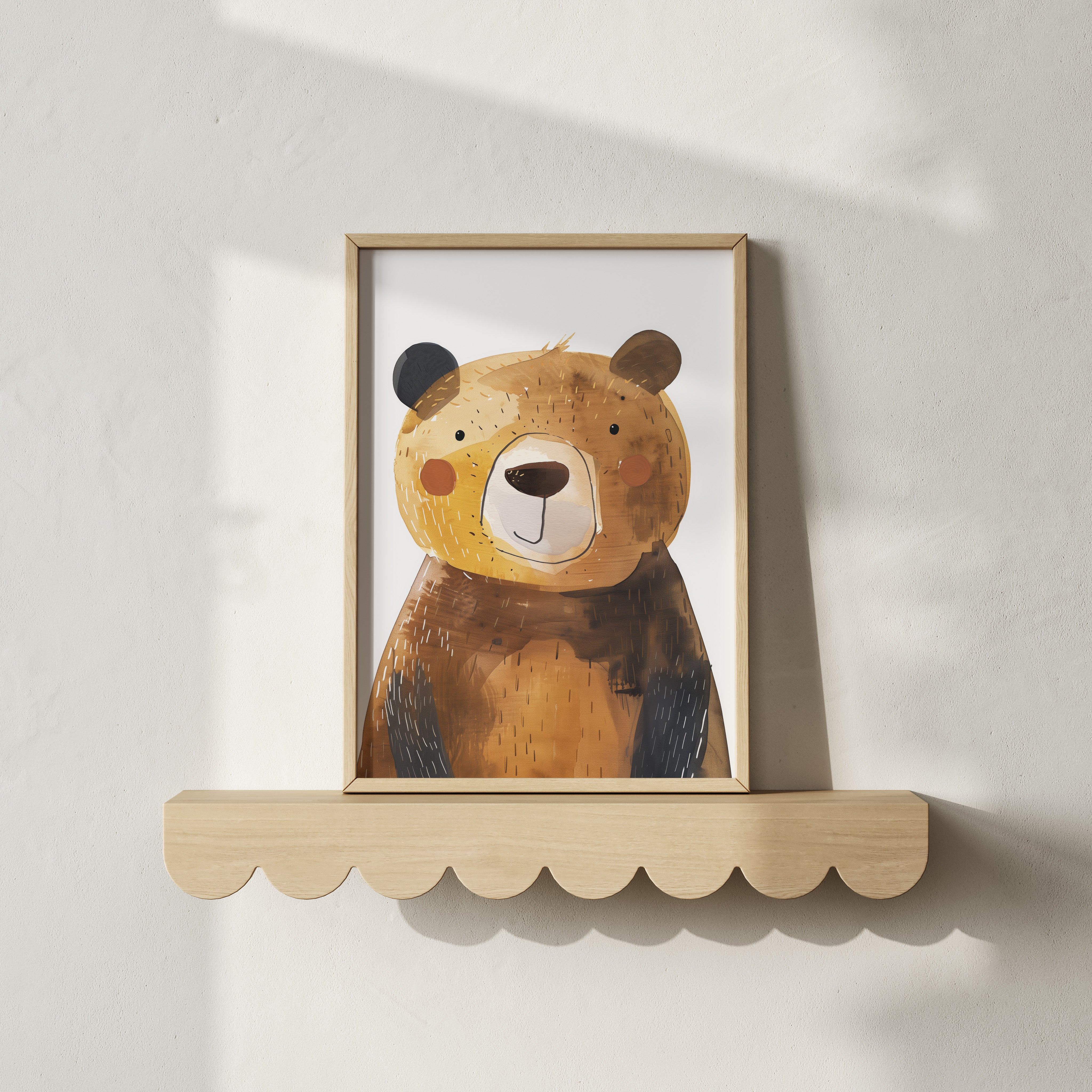 Kinderkamer print - Schattige beer