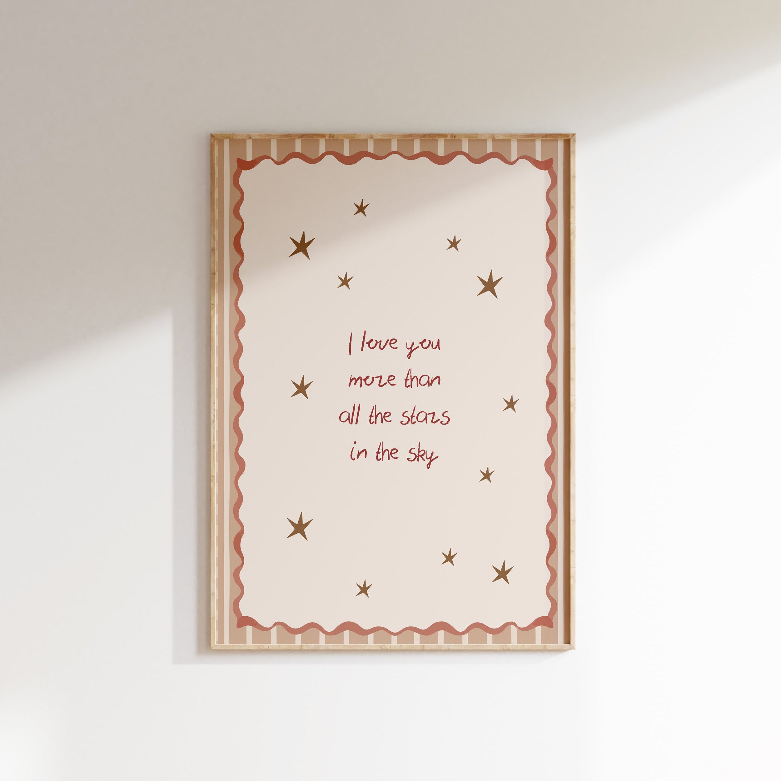 Children's room print - I love you more than all the stars | pink