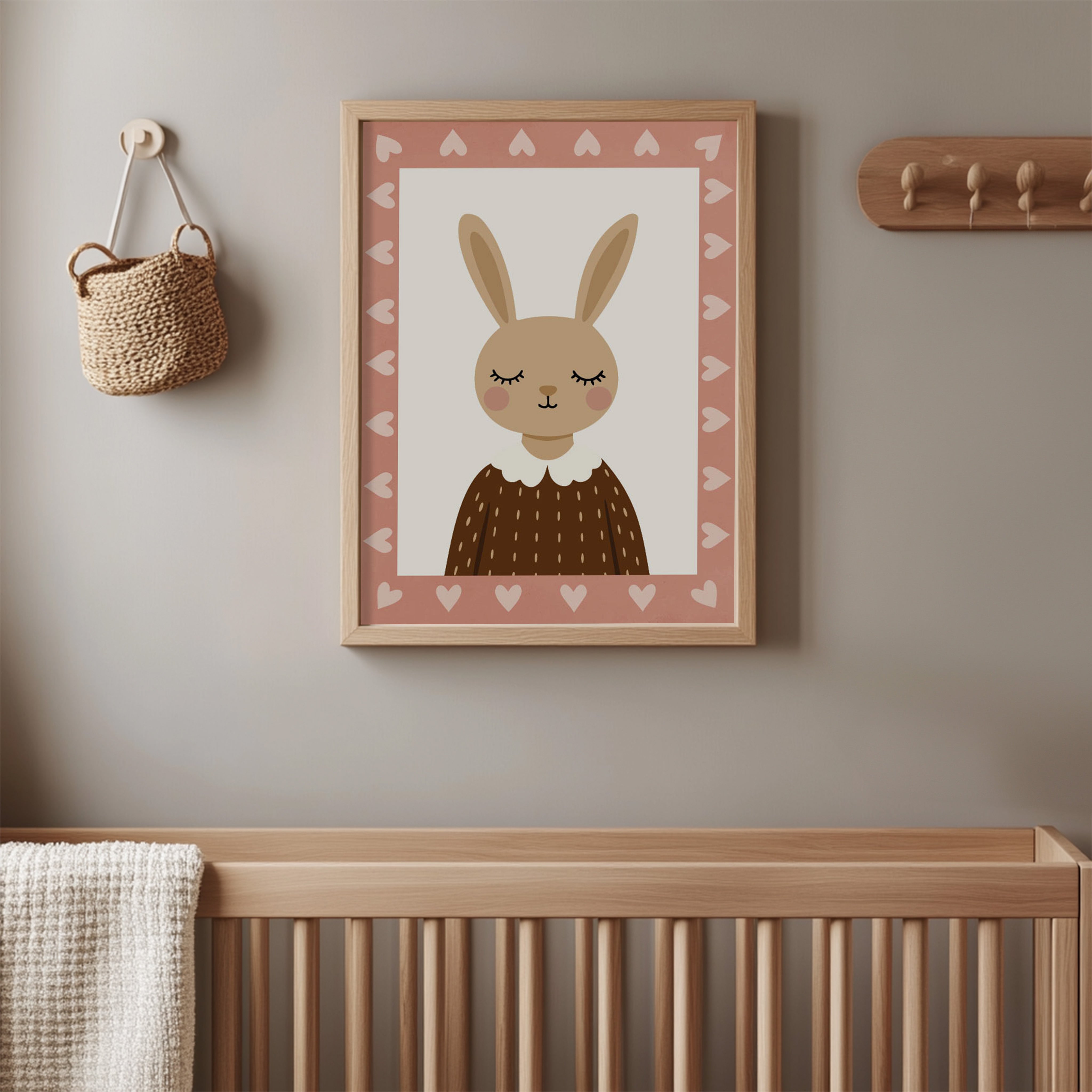 Children's room poster - Sweet bunny | pink