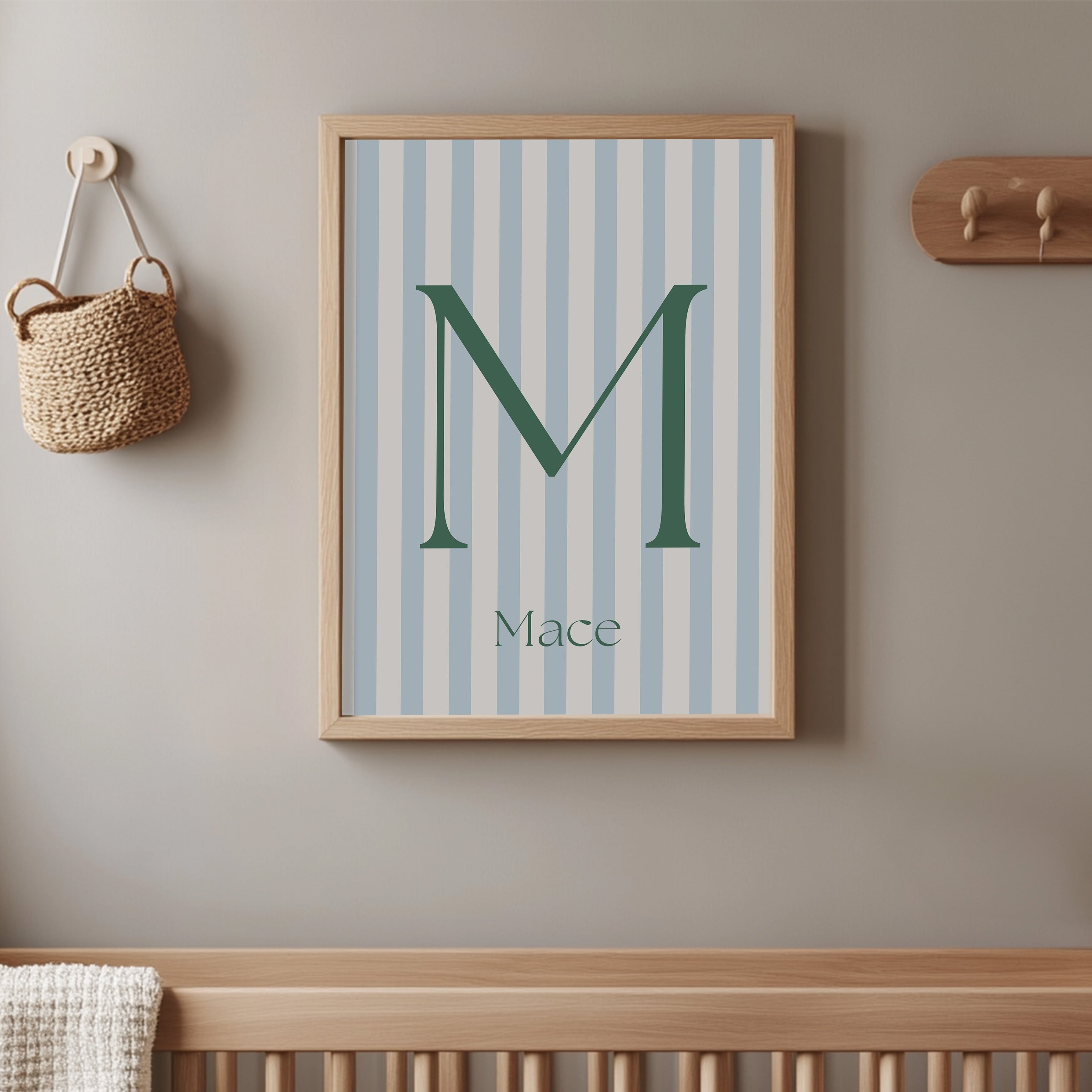 Naamposter Soft Lines - powder blue