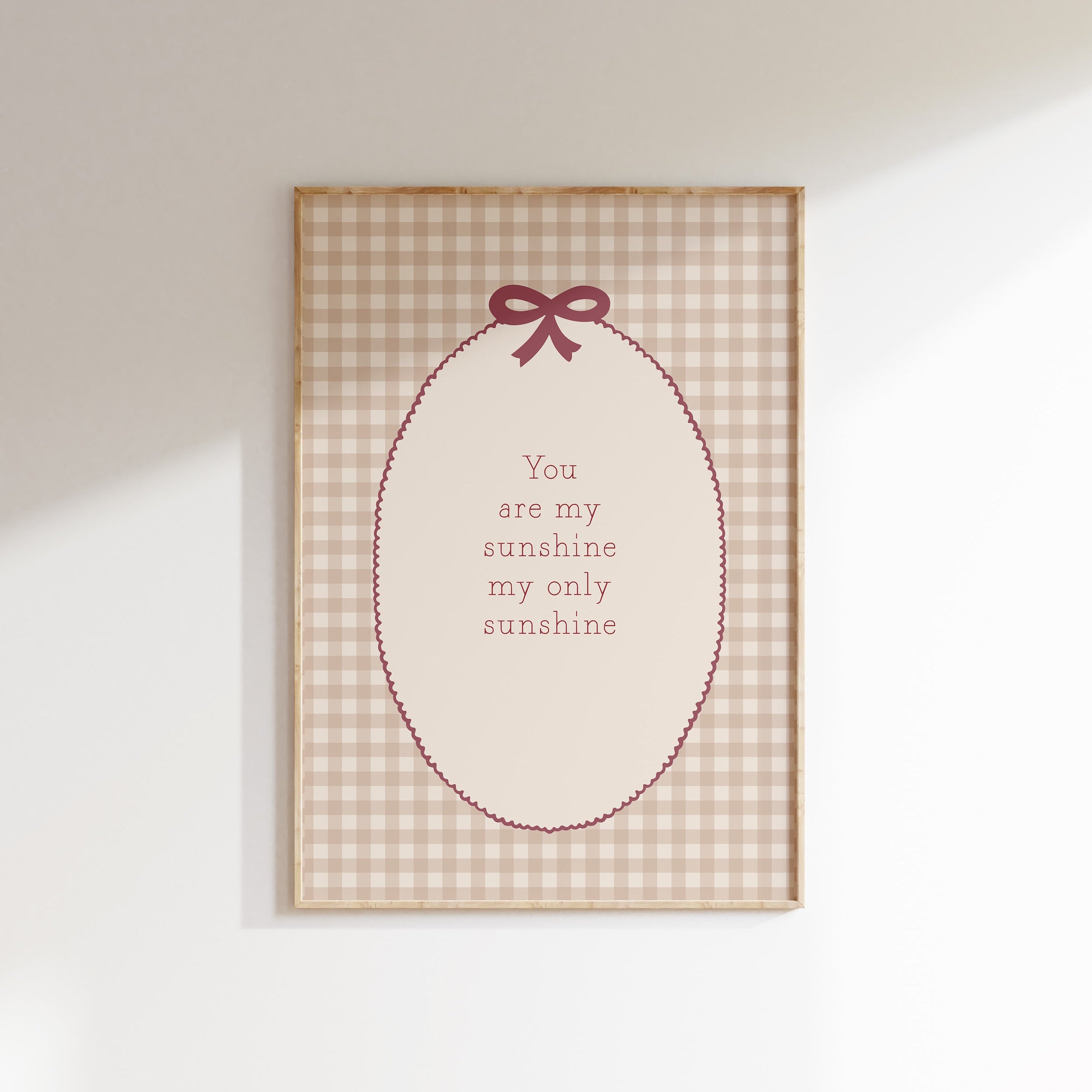 Nursery print - You are my sunshine | checks