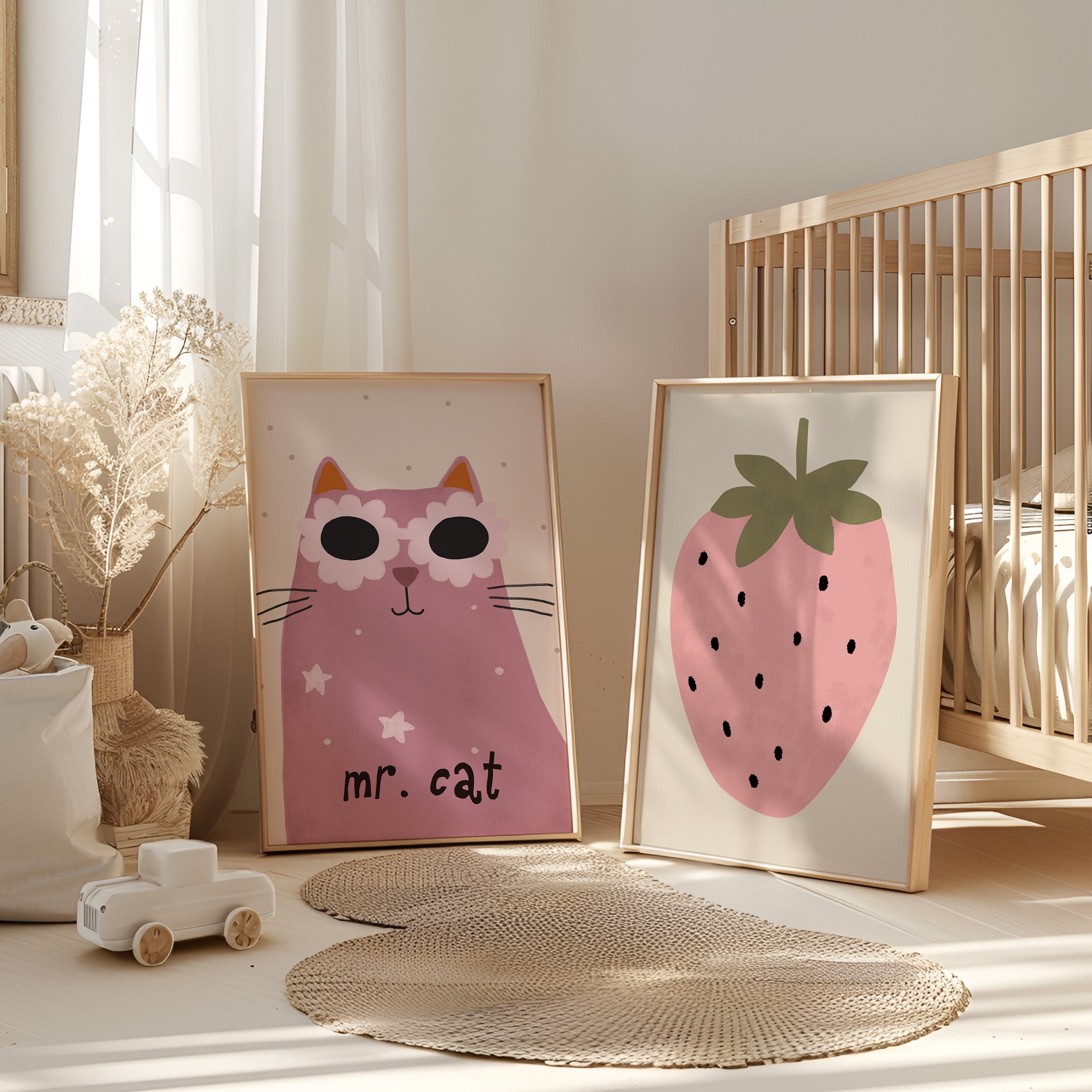 Nursery print - Pink strawberry