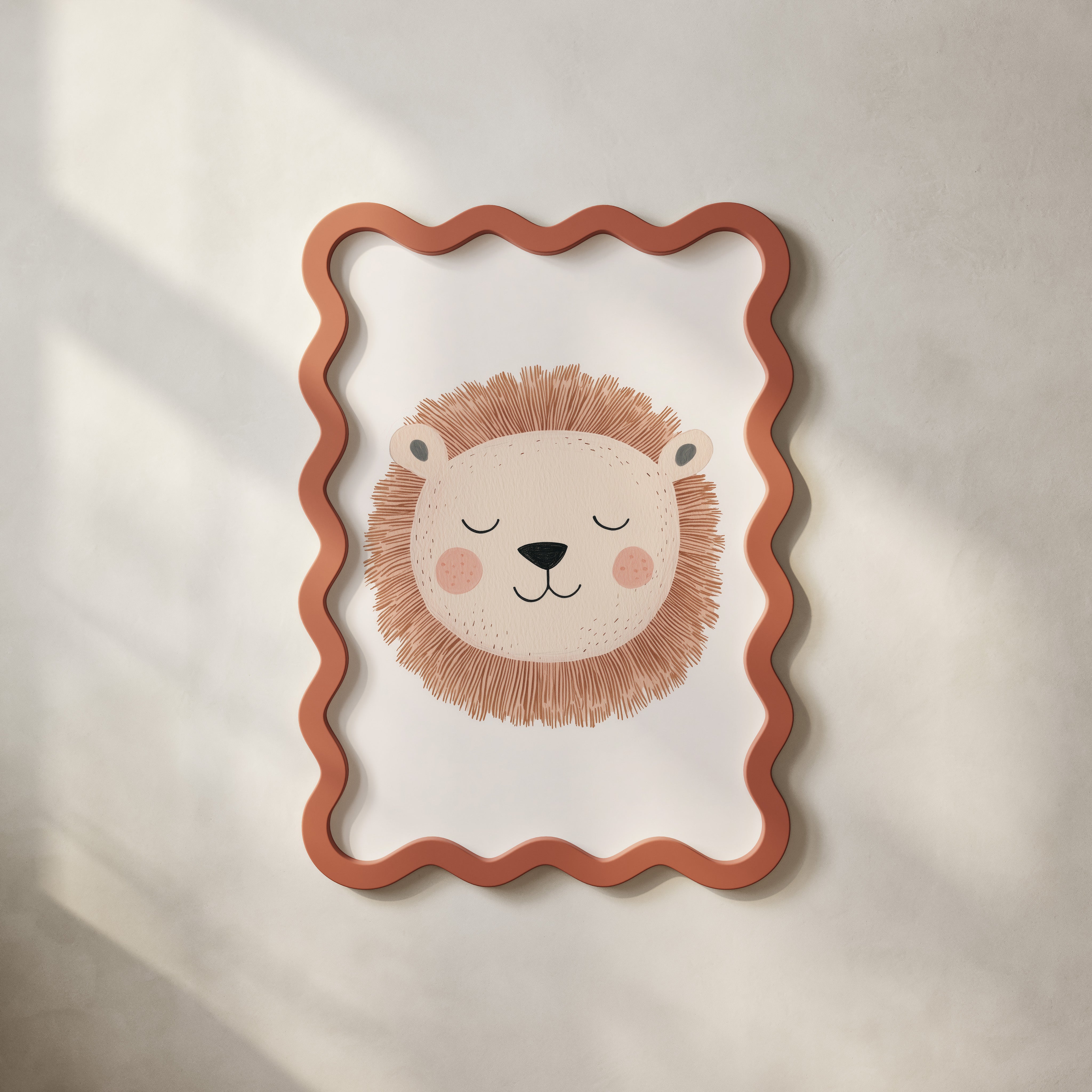 Kinderkamer print - Slapende Leeuw