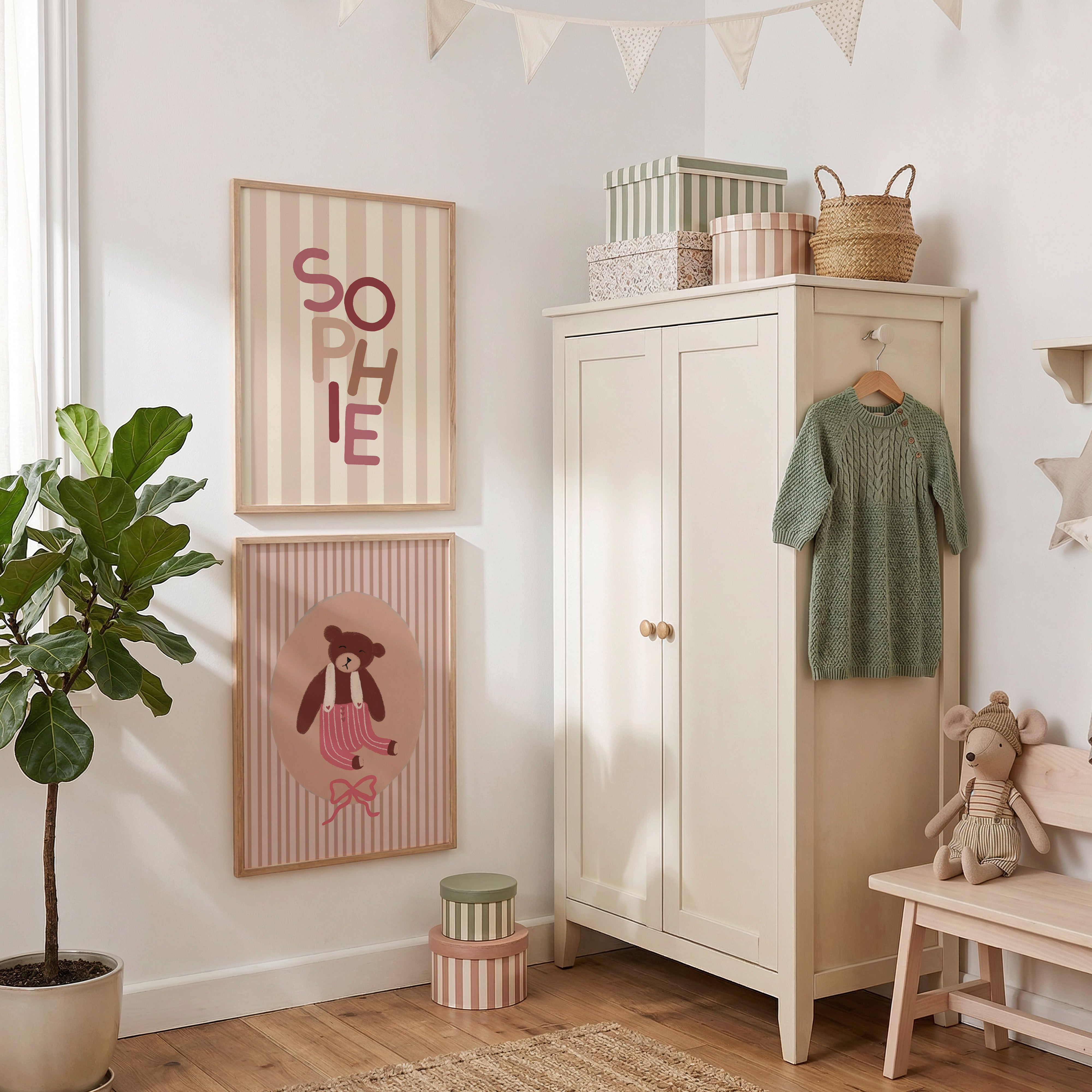 Kinderkamer poster - Beertje in pyjama