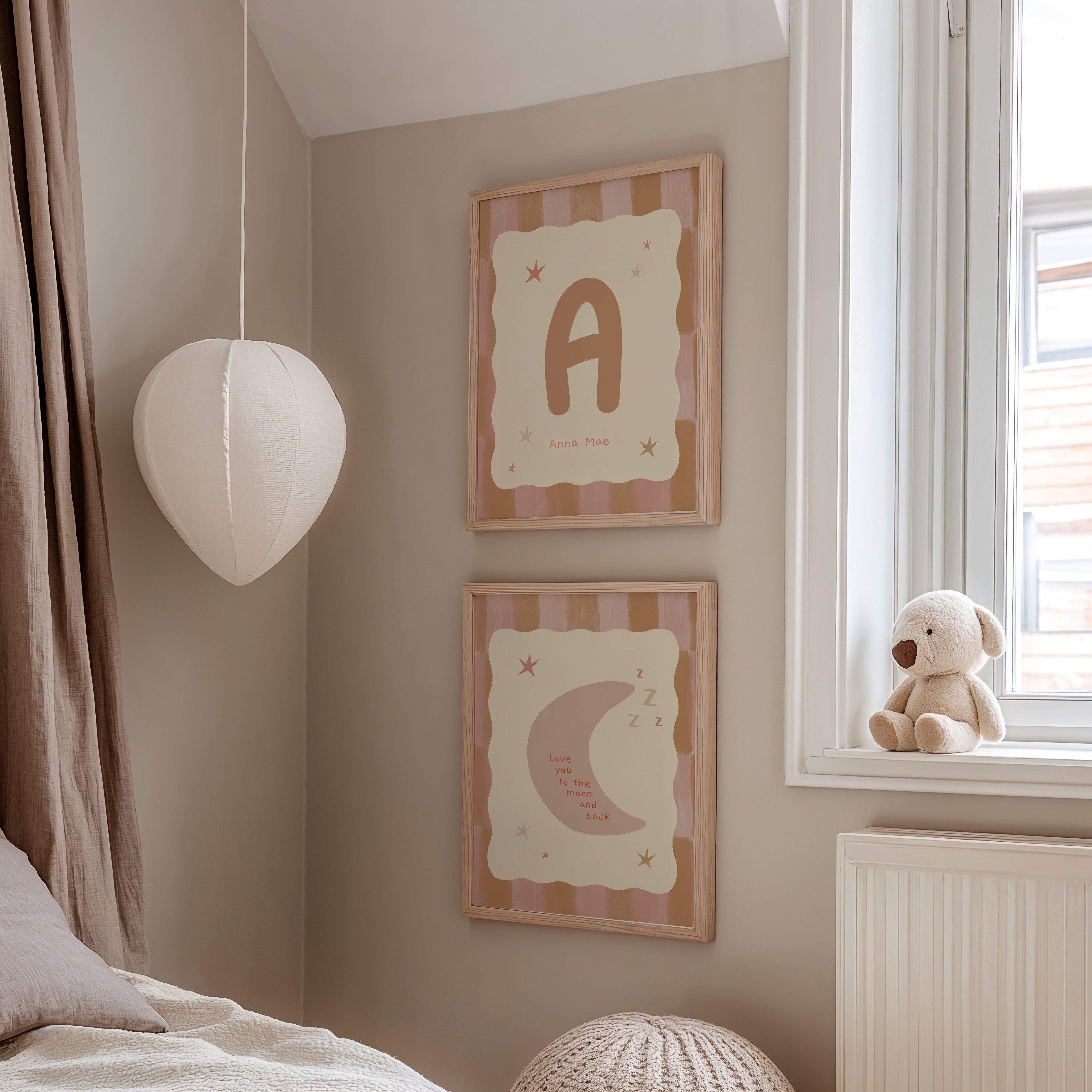 Children's room poster - Moon & Back Dream | beige