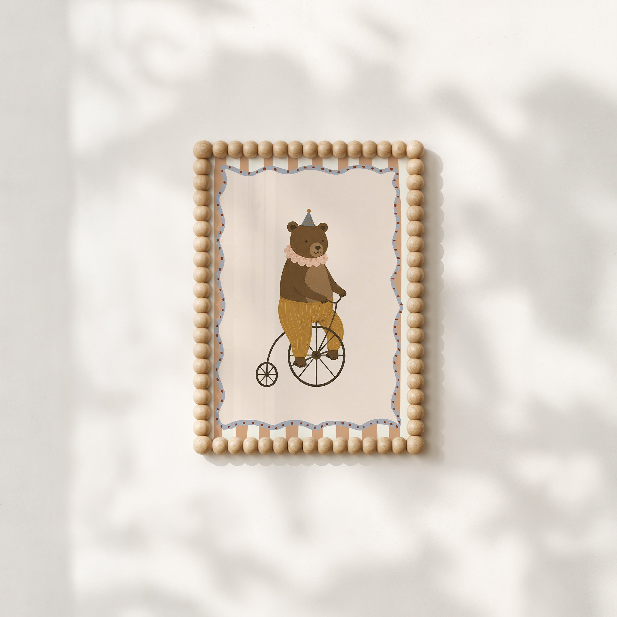 Kinderkamer poster - Circusbeer op eenwieler
