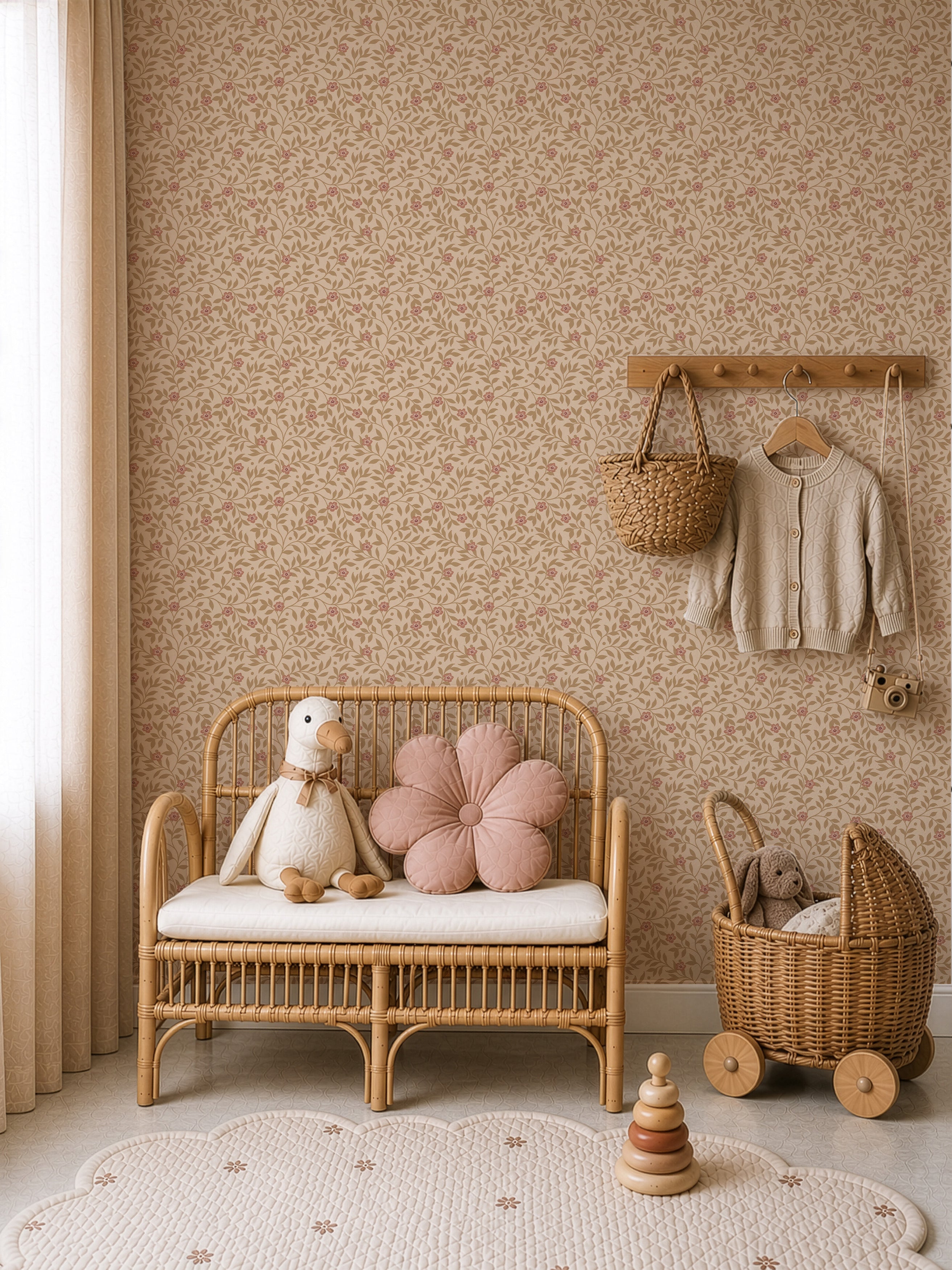Behang Petite Blossom - sand
